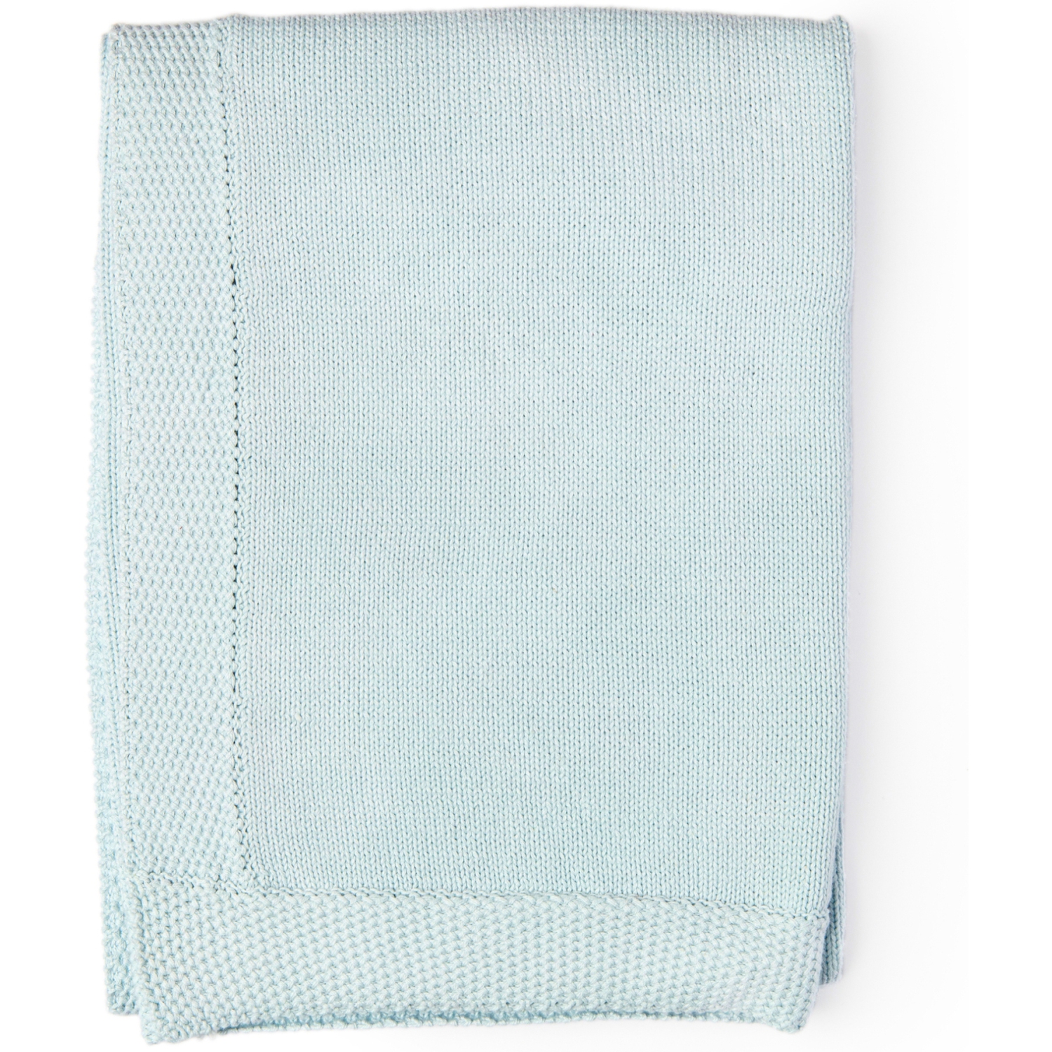 Baby Mode Signature Cable Knit Blanket with Borders - Blue