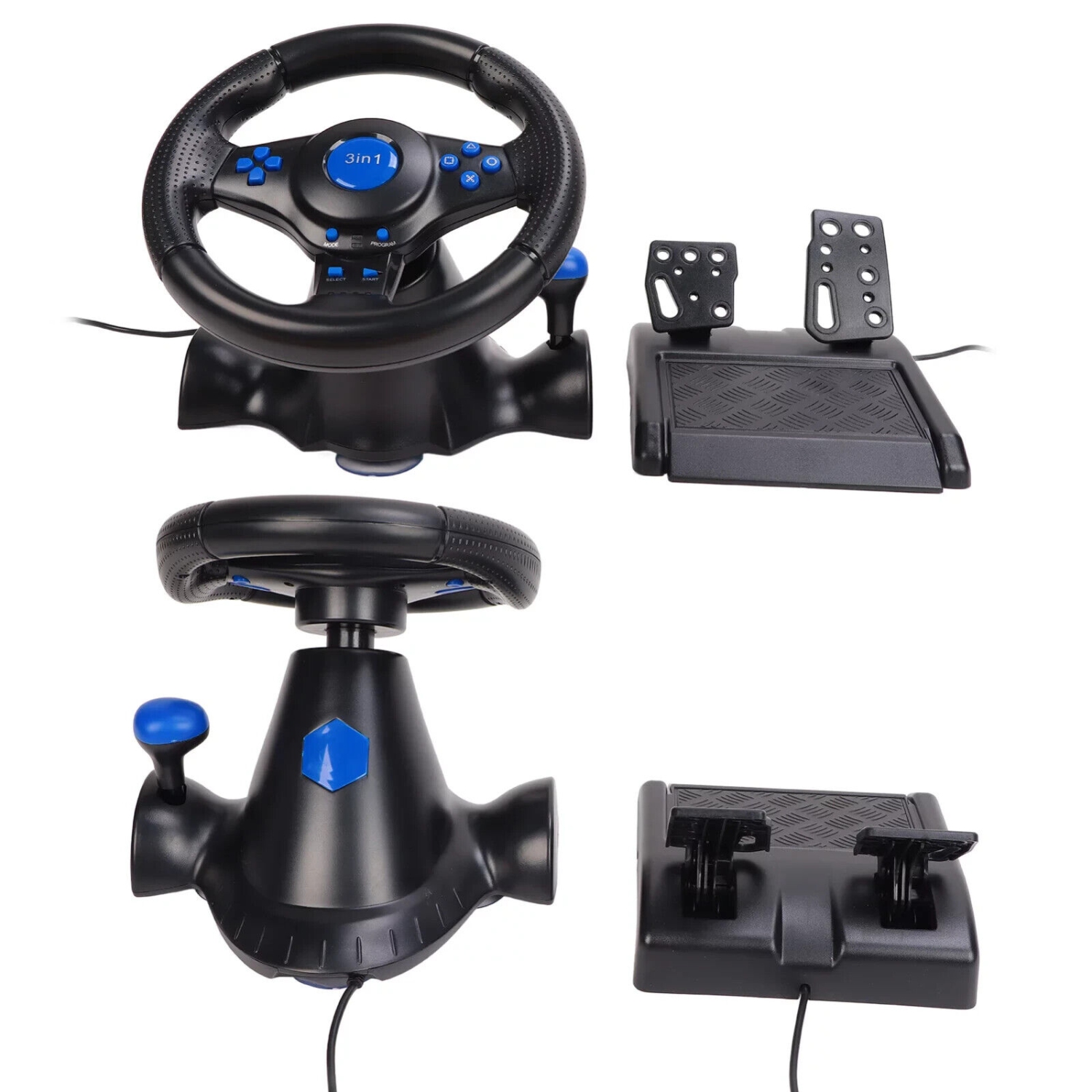GT-V7 Gaming Steering Wheel( PS4, PS4 Slim, PS4 Pro, PS3, Xbox one, Nintendo Switch, PC)