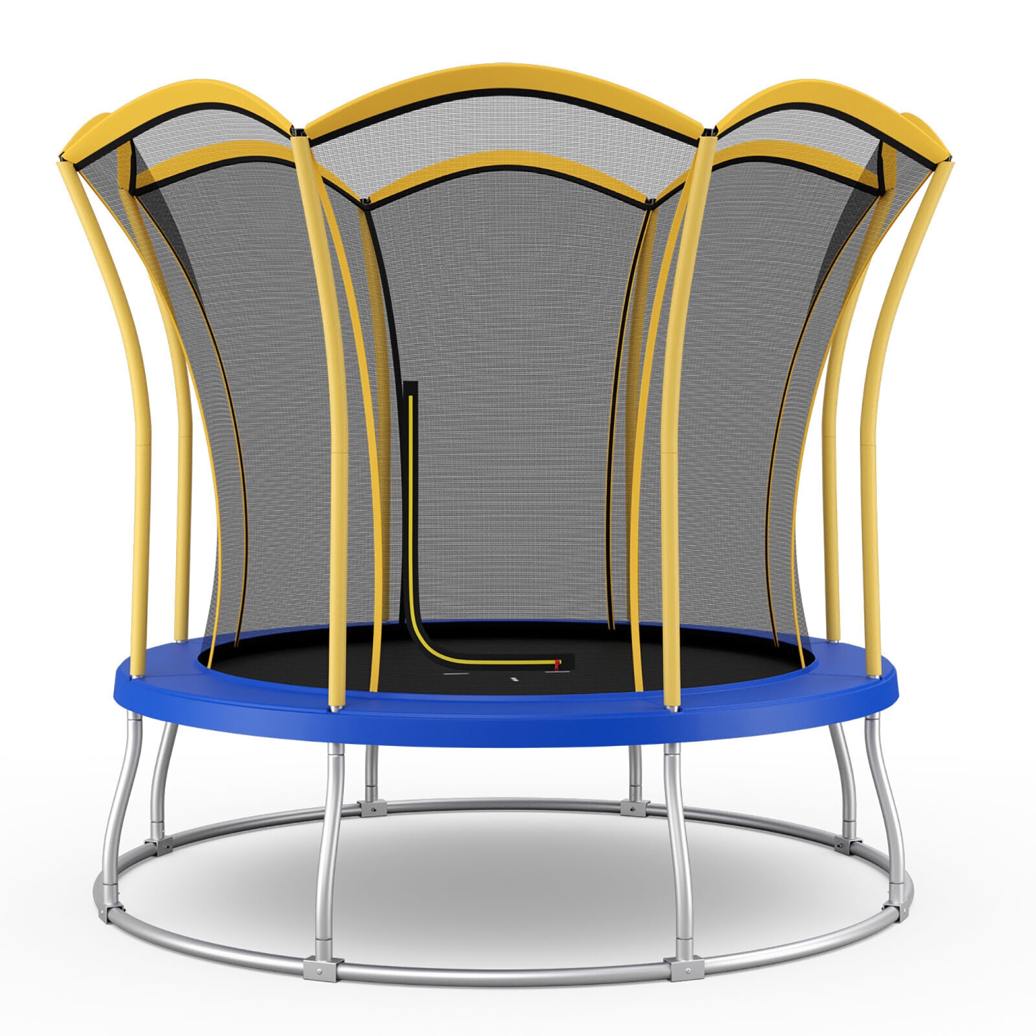 Gymax 10FT Recreation Trampoline w/ Exclusive Flower Shape Enclosure Net