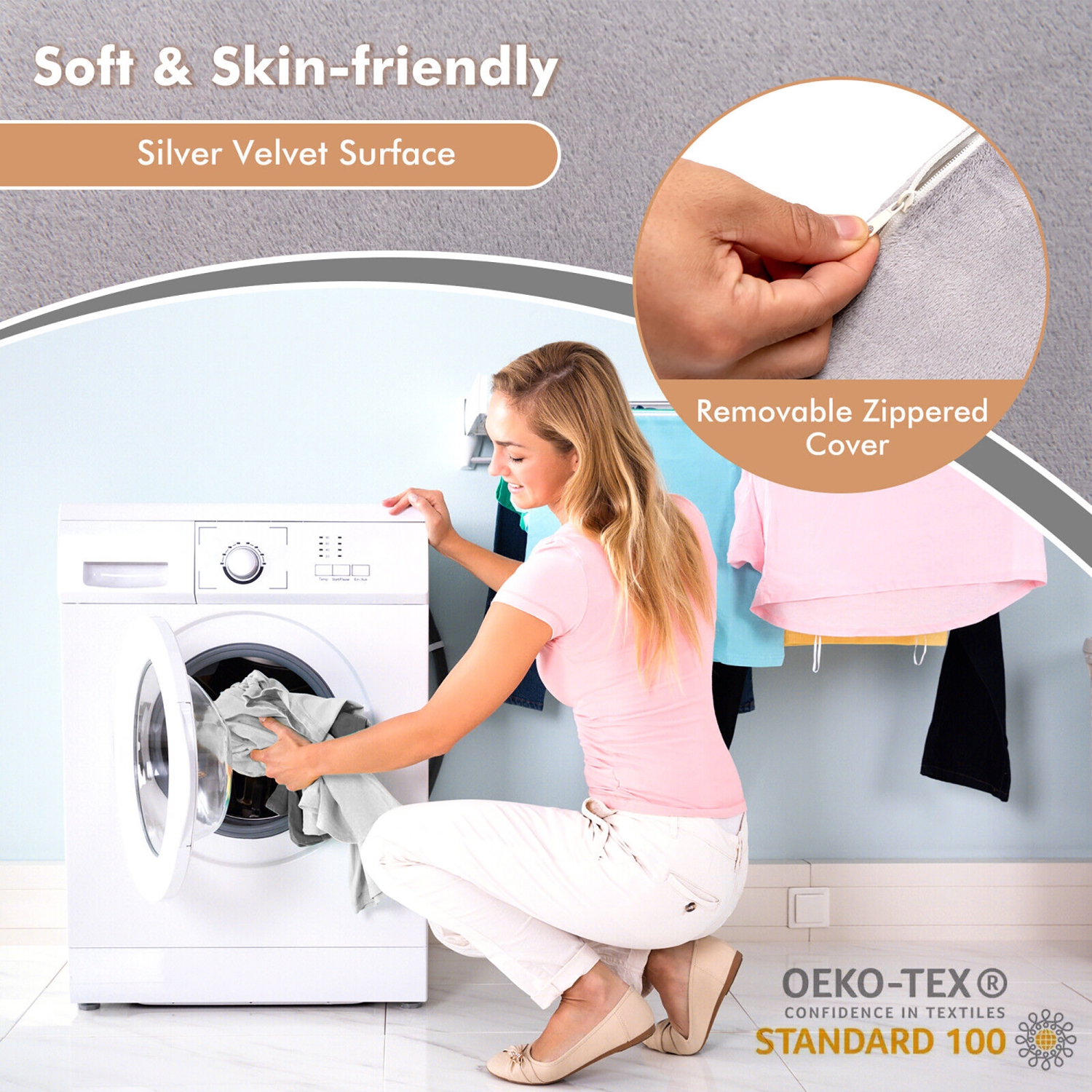 Gymax 6PCS Orthopedic Bed Wedge Pillow Set Post Surgery Memory Foam for Back Neck Leg