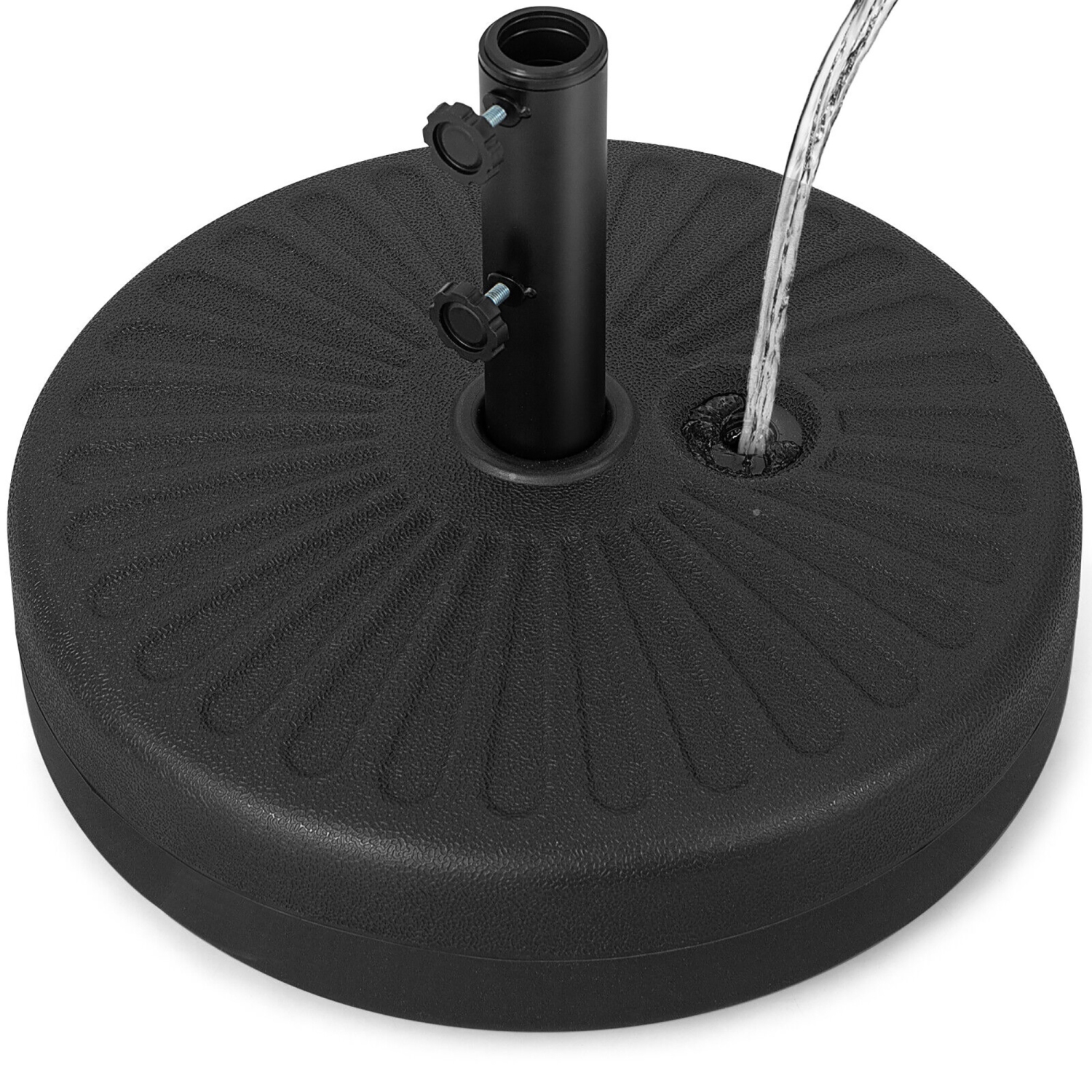Gymax Patio 19.5'' Fillable Round Umbrella Base Stand Holder Heavy-Duty Pole 1.5''/1.9''