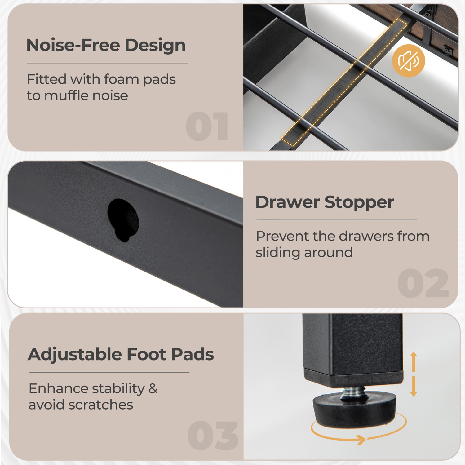 Gymax Full/Queen Industrial Platform Bed Frame with Storage Drawers & LED Lights Headboard