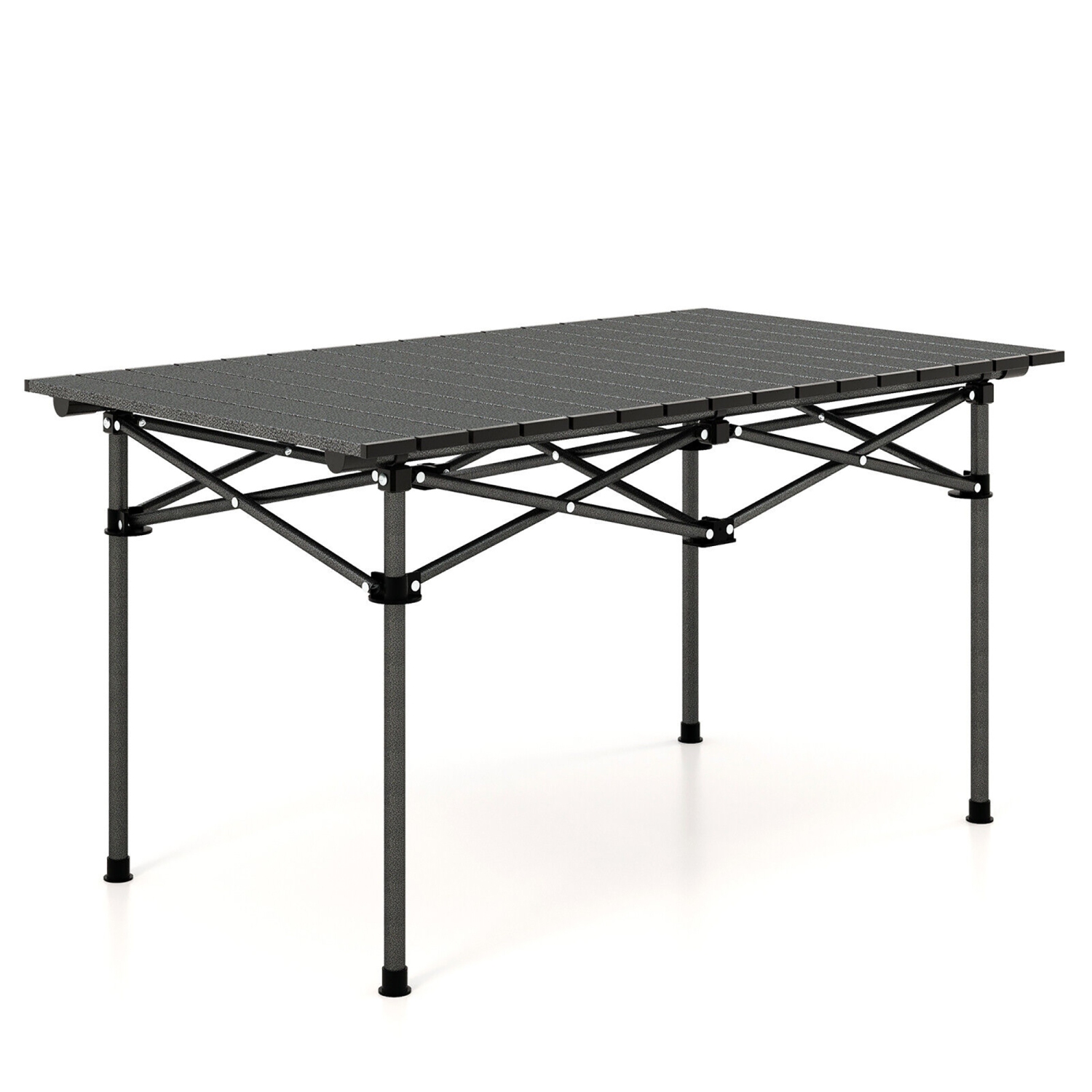 Gymax Aluminum Camping Table for 4-6 People Folding Picnic Table w/ Carry Bag