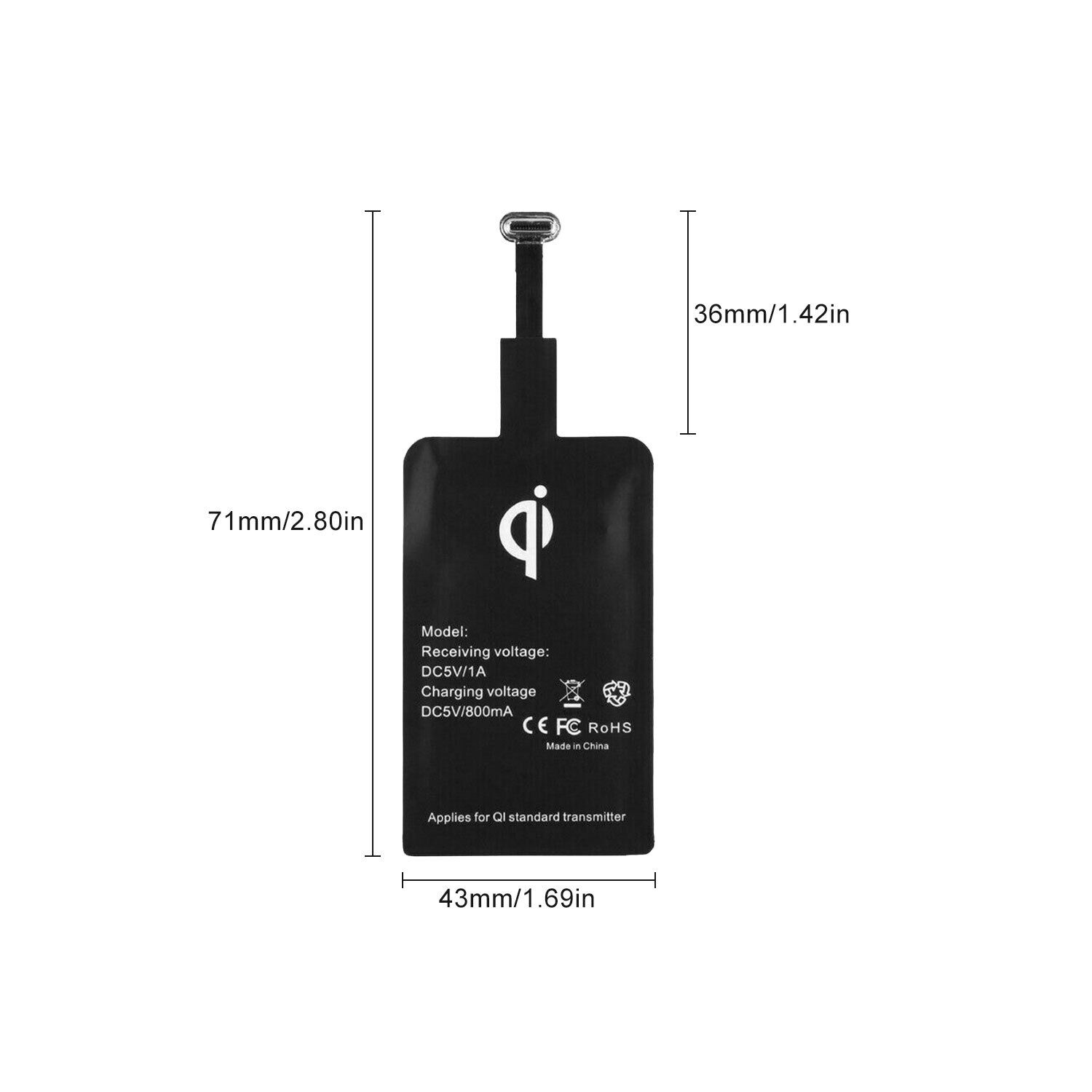 Récepteur de chargement sans fil Qi USB-C de type C pour téléphone Android USB 3,1