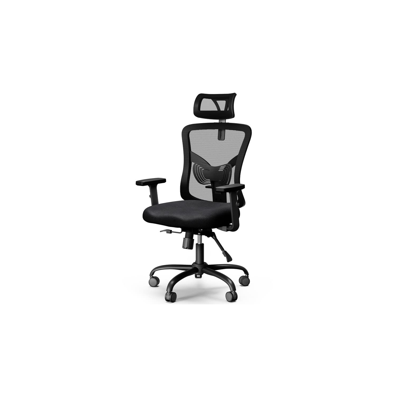 Huanuo Ergonomic Office Computer Chair with High Mesh Back, Adjustable Armrest, Lumbar Support & Headrest - Black