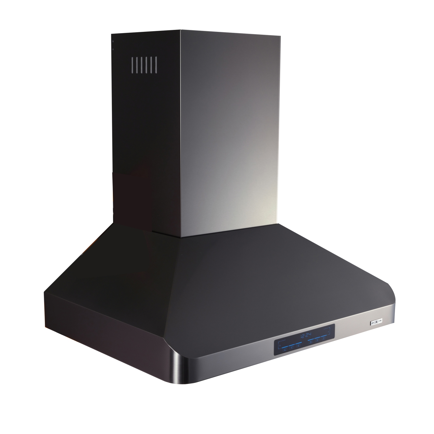 Hotte murale de cuisine de 30 po 900 pi3/min en acier inoxydable noir de ROXON style ventilateur mural RXN-W22BK-30