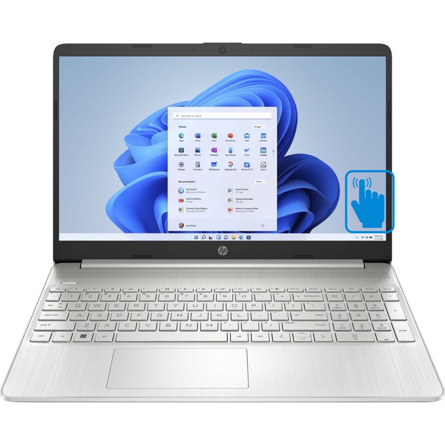 HP 15-dy2702dx Home/Business Laptop (Intel i3-1115G4 2-Core, 15.6in 60Hz Touch HD (1366x768), Intel UHD, 8GB RAM, 256GB m.2 SATA SSD, Wifi, HDMI, Webcam, Bluetooth, SD Card, Win 1