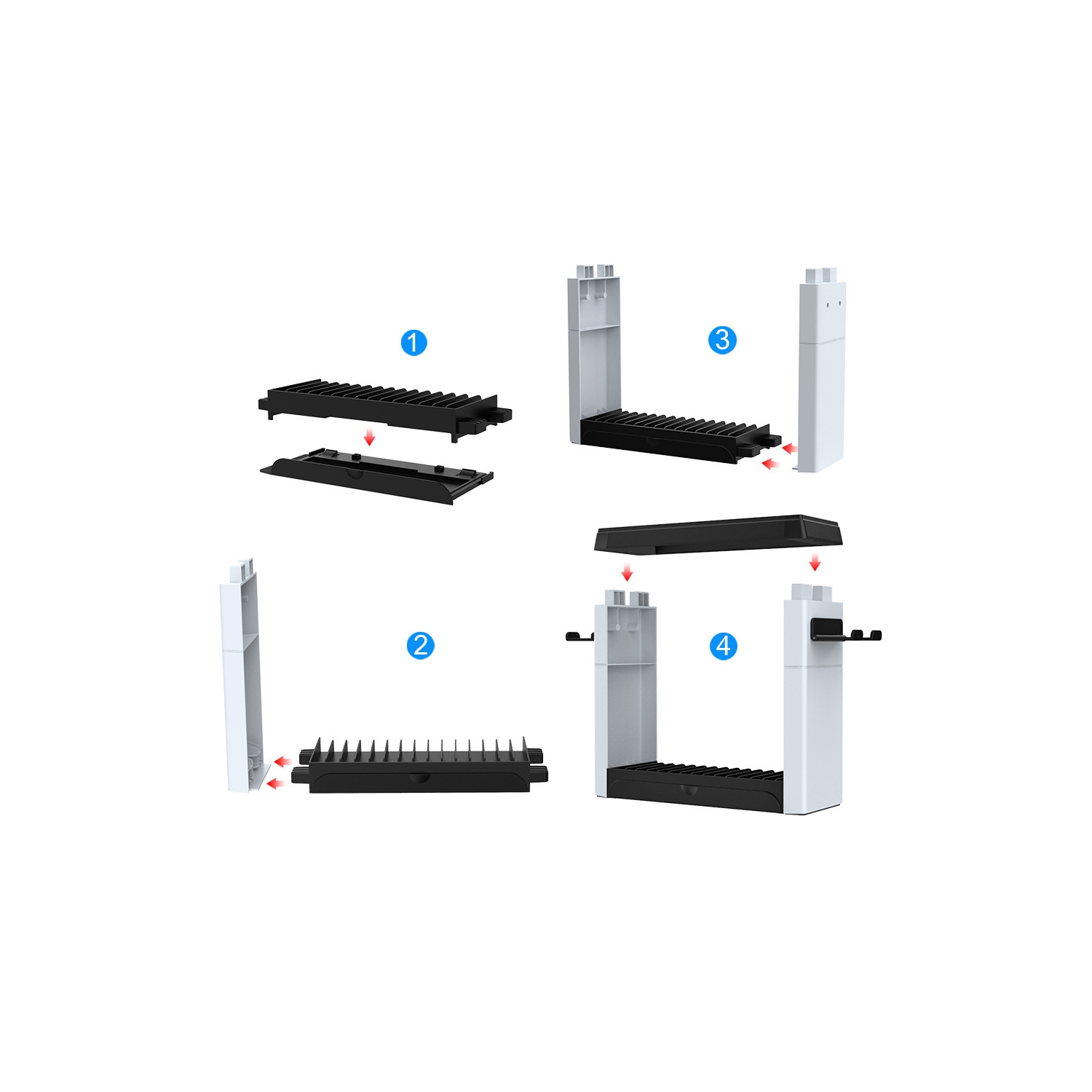 navor Multifunctional Games Organizer Stand with Charging Dock Station Compatible with Nintendo Switch & NS-OLED, Organize Pro-Controller, Joypad,