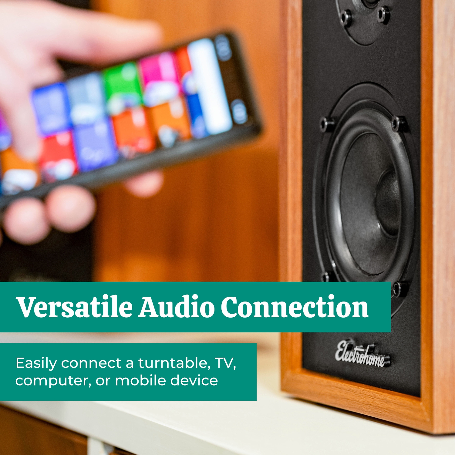 Haut-parleurs d'étagère stéréo Berkeley 2,0 d'Electrohome avec amplificateur intégré, transducteurs de 3 po, Bluetooth 5, RCA/aux