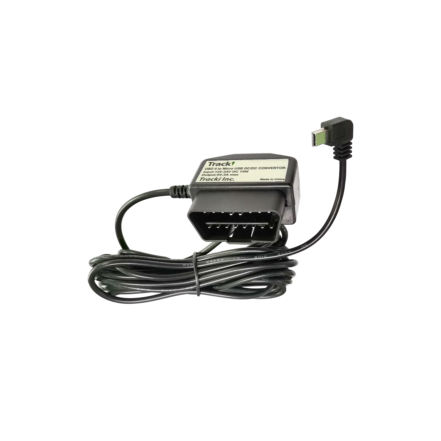 Tracki OBD to Micro USB Wiring Cable