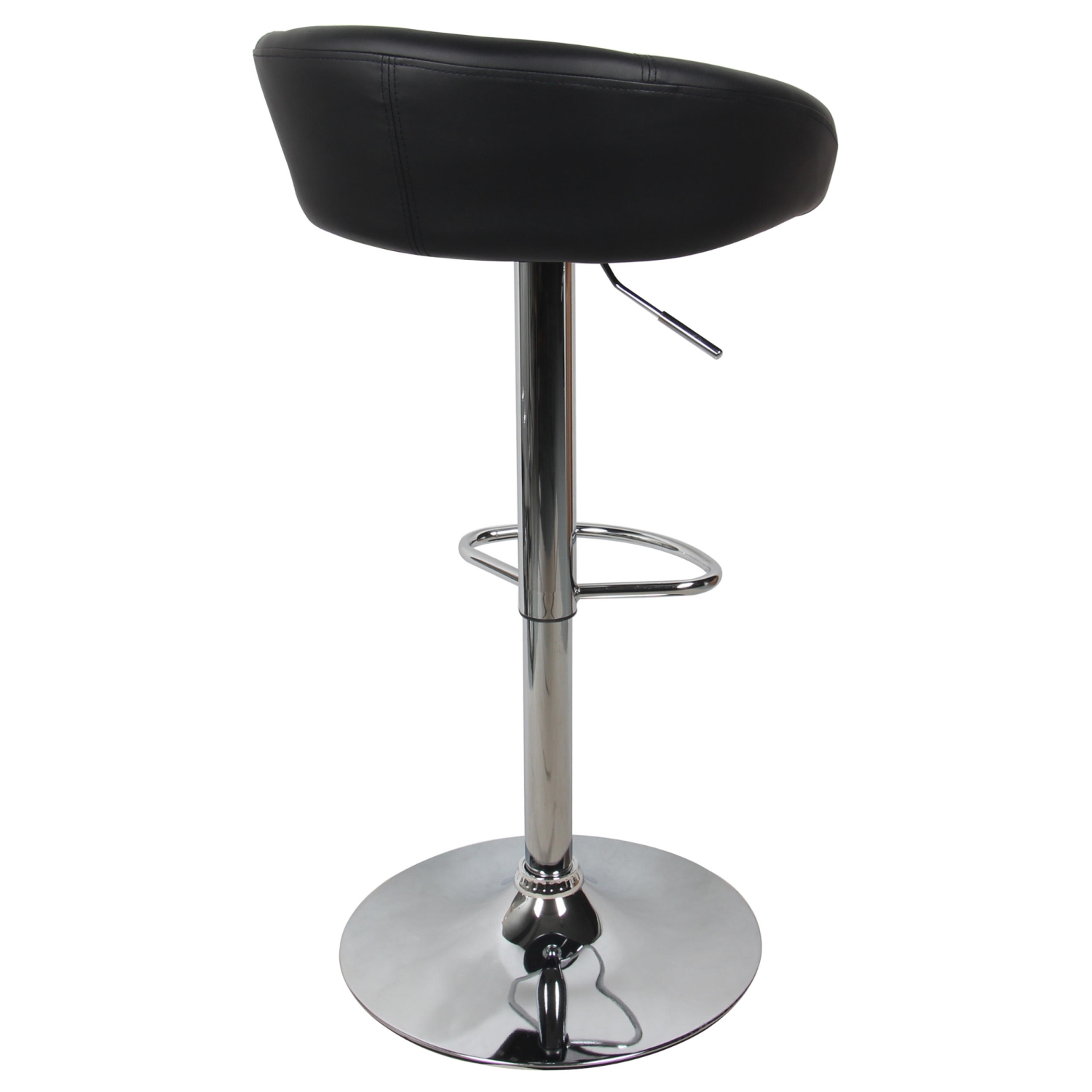 Barstools Swivel Height Adjustable Black PU Leather Bar Stool Pub Chair with Back & Footrest, Contemporary Style ,Supports up to 250 lb - Black