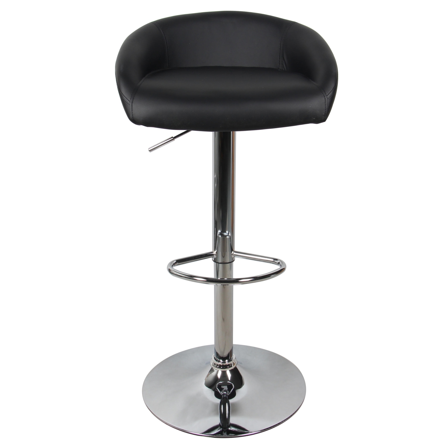 Barstools Swivel Height Adjustable Black PU Leather Bar Stool Pub Chair with Back & Footrest, Contemporary Style ,Supports up to 250 lb - Black