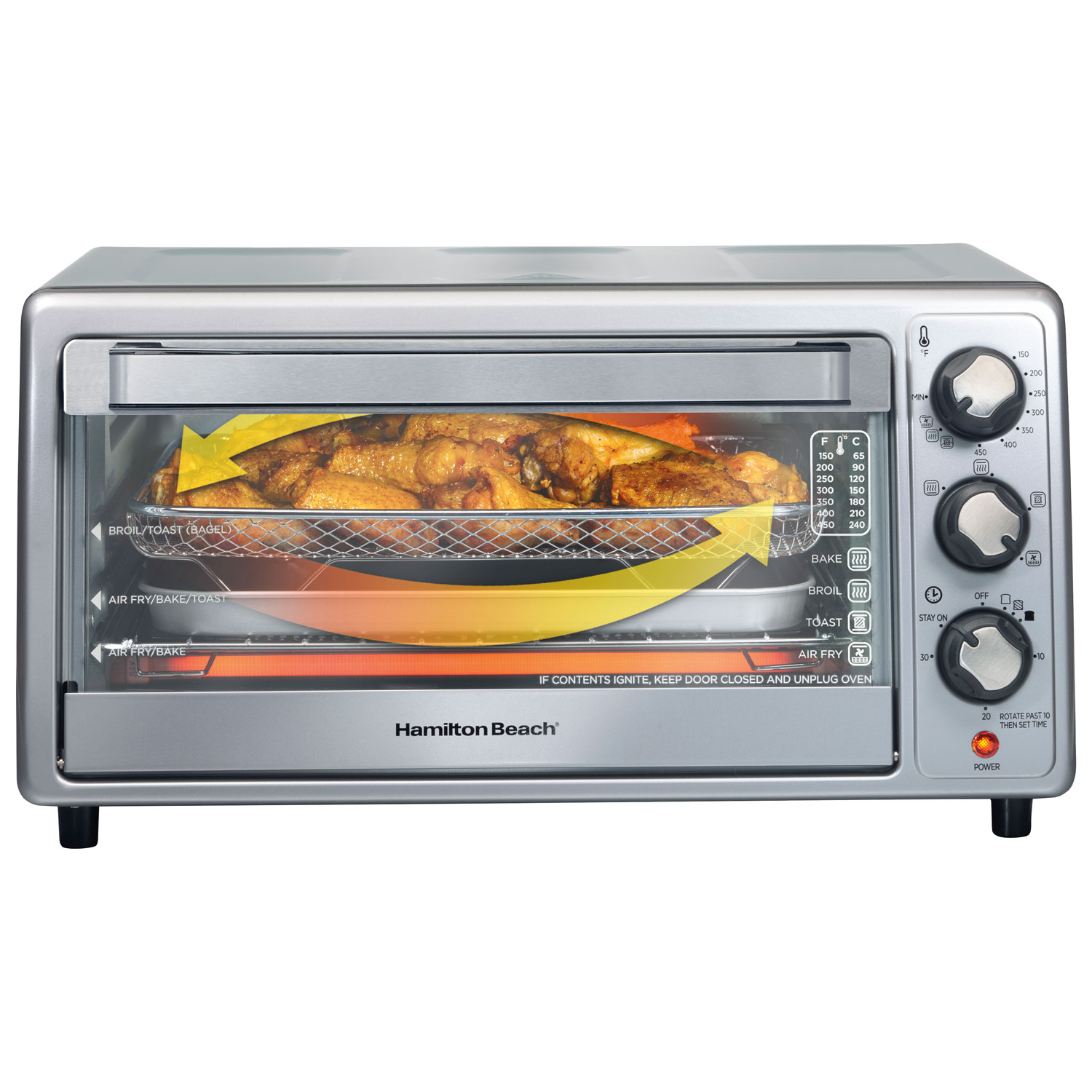 Hamilton Beach Sure-Crisp Air Fryer Toaster Oven - 0.7 Cu.Ft./19.8L - Stainless Steel
