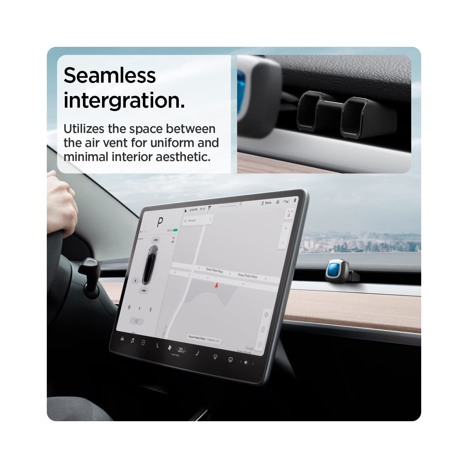 Adaptateur assainisseur d'air conçu pour les modèles Tesla Model 3 et y Airvent - Paquet de 2