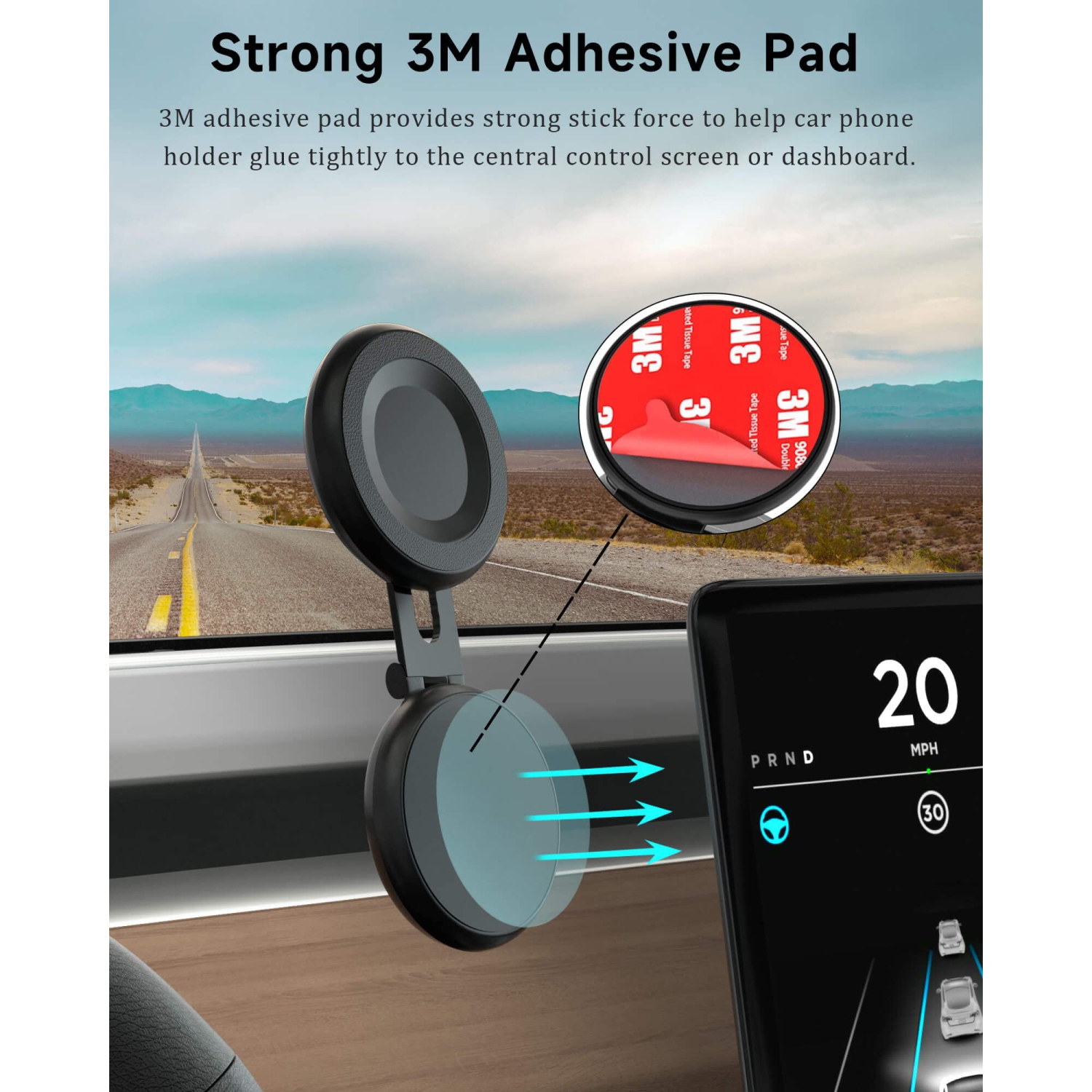 Car Phone Holder Mount for Tesla Model 3/X/Y/S, Foldaway Invisible Magnetic Phone Mount for Car, Car Phone Holder for MagSafe Design Fit for iPhone