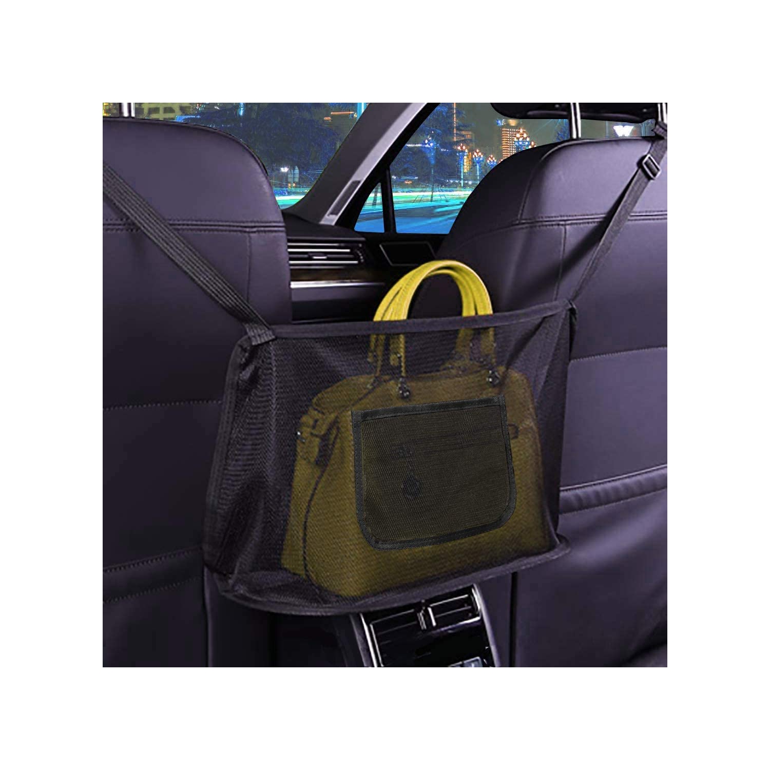 Pochette pour filet d'auto porte-sac à main, porte-sac à main pour l'auto, pochette de rangement en filet pour l'auto, rangement avant pour les