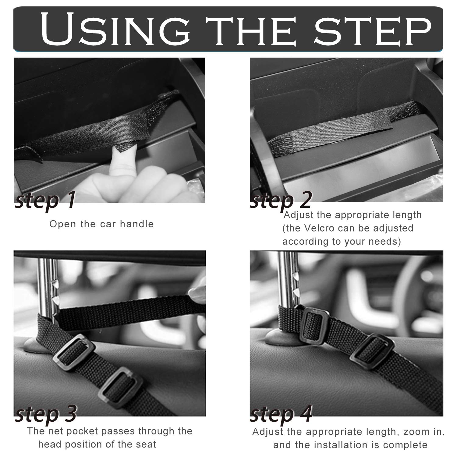 Pochette pour filet d'auto porte-sac à main, porte-sac à main pour l'auto, pochette de rangement en filet pour l'auto, rangement avant pour les