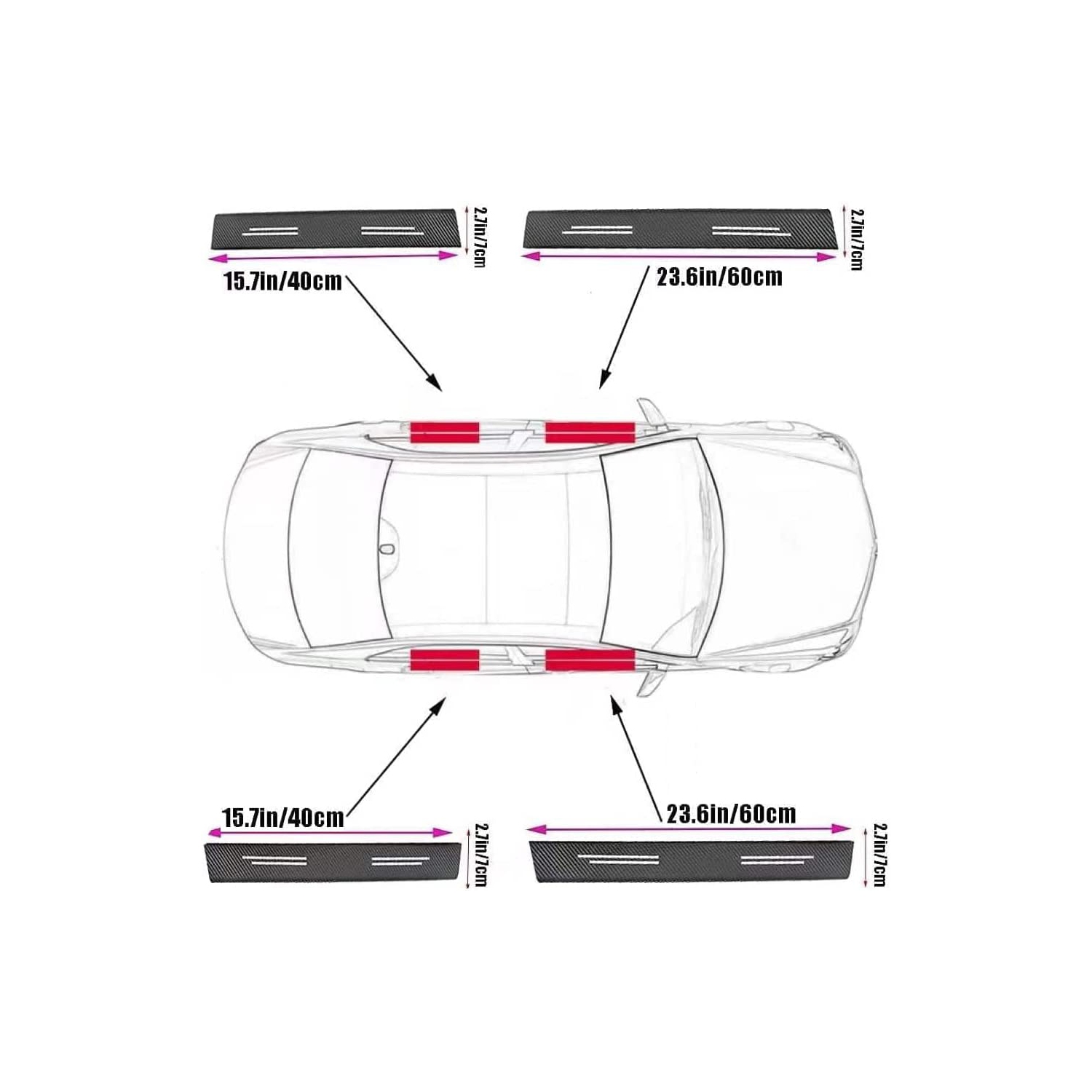 4pcs Protecteur de seuil de porte pour Infiniti plaque de seuil de