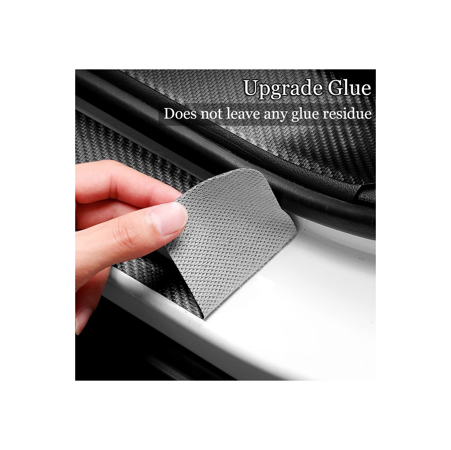 4PCS Car Door Sill Protector, Carbon Fiber Car Door Step Threshold Protective Covers, Door Sill Scuff Plate Cover