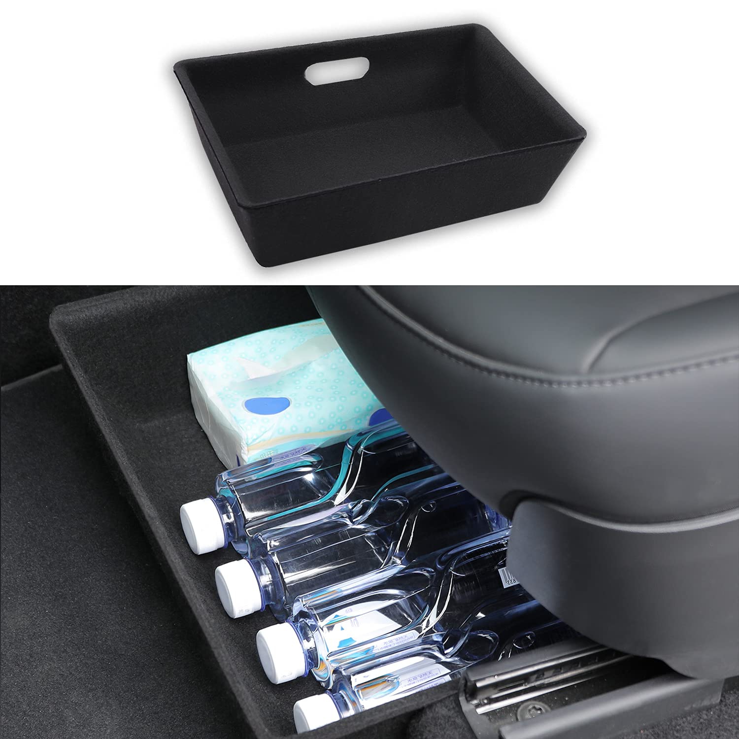 Under Seat Storage Box Compatible with 2016-2021 2022 2023 Tesla Model Y Seat Hidden Organizer Tray Tesla Model Y Interior Accessories