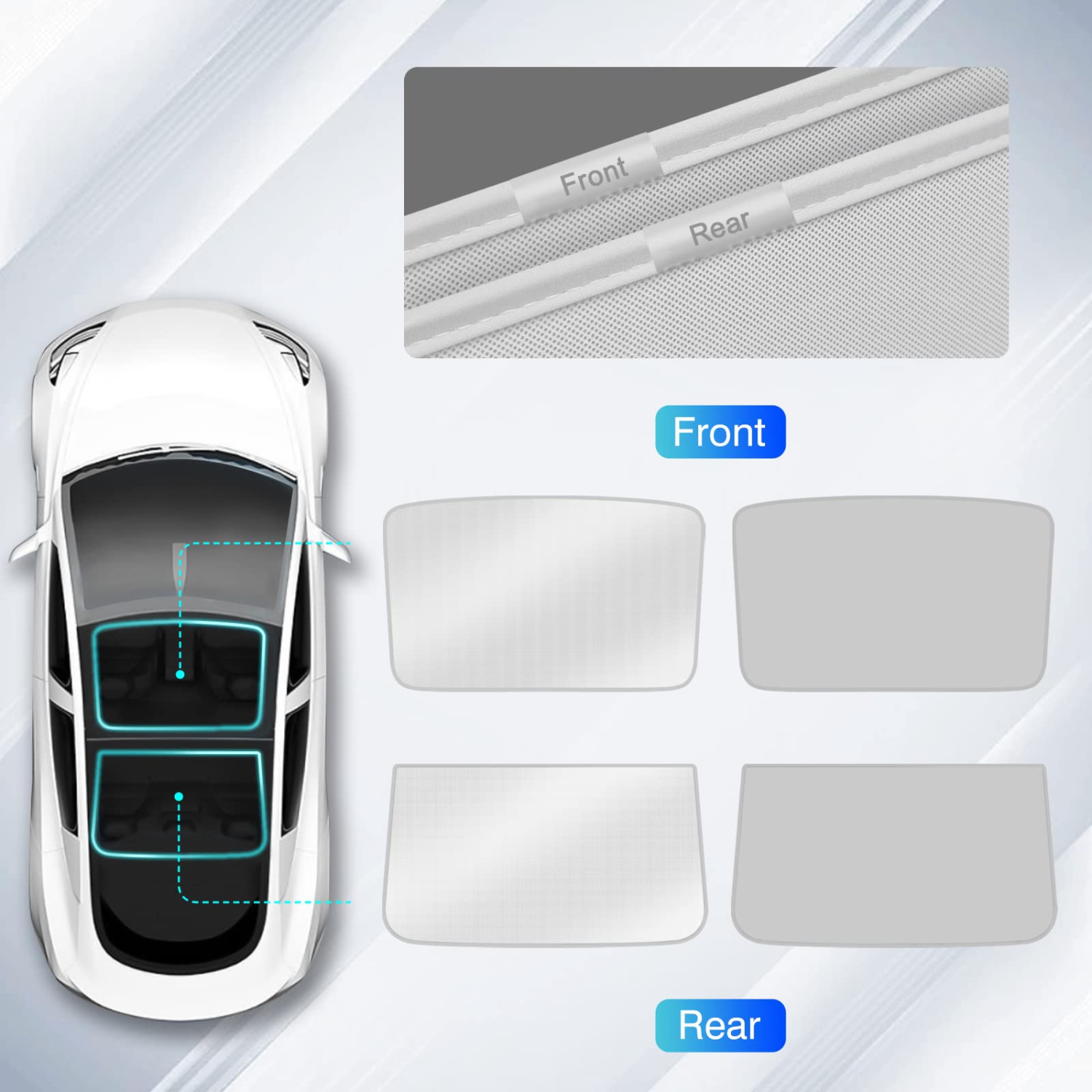 Tesla Model 3 Sunshade Roof, Sunroof Roof Sunshade for Tesla Model 3 Accessories 2023-2020, Beige