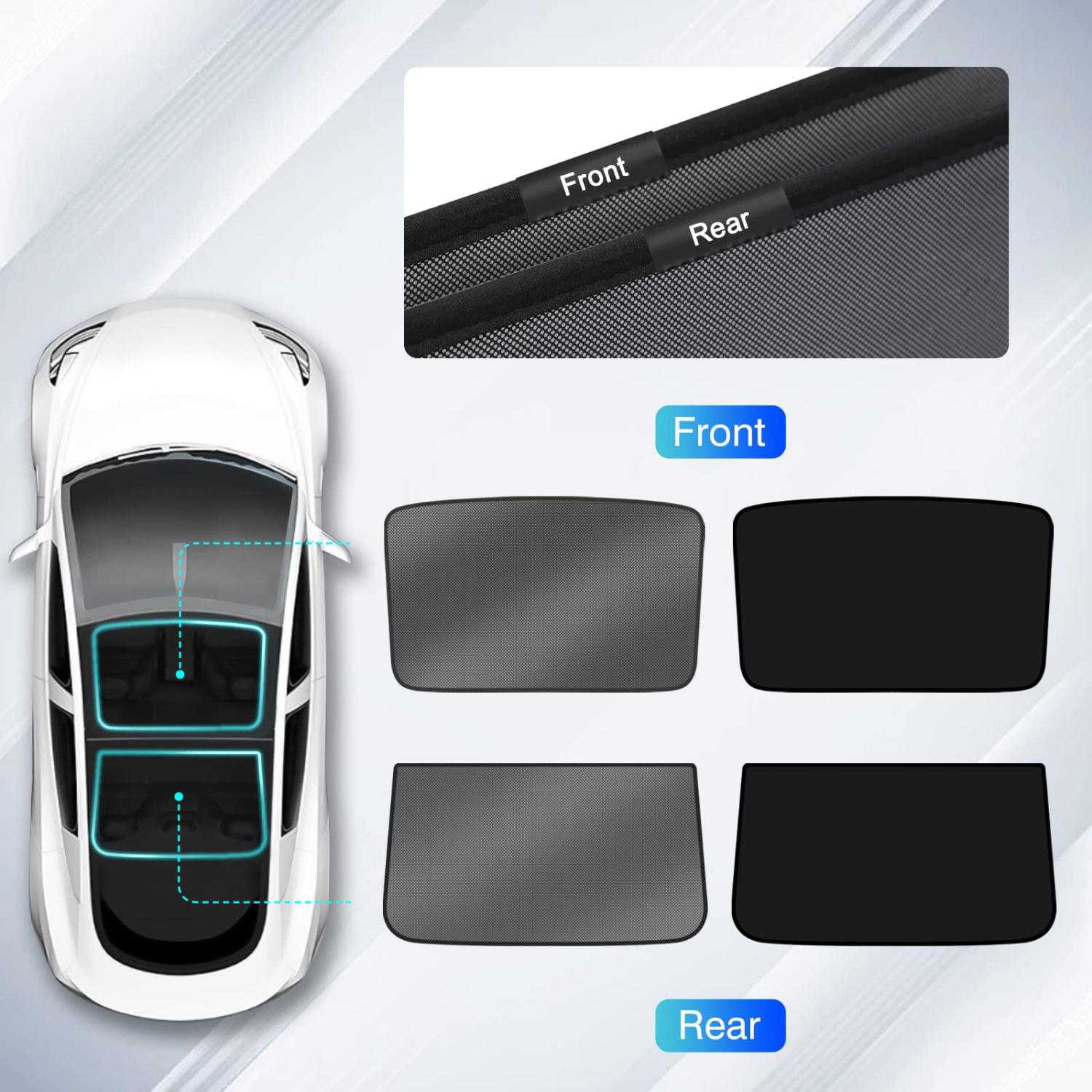 Tesla Model 3 Roof Sunshade, Sunroof Shade Sunshade Roof for Tesla Model 3 Accessories 2023-2020, Black