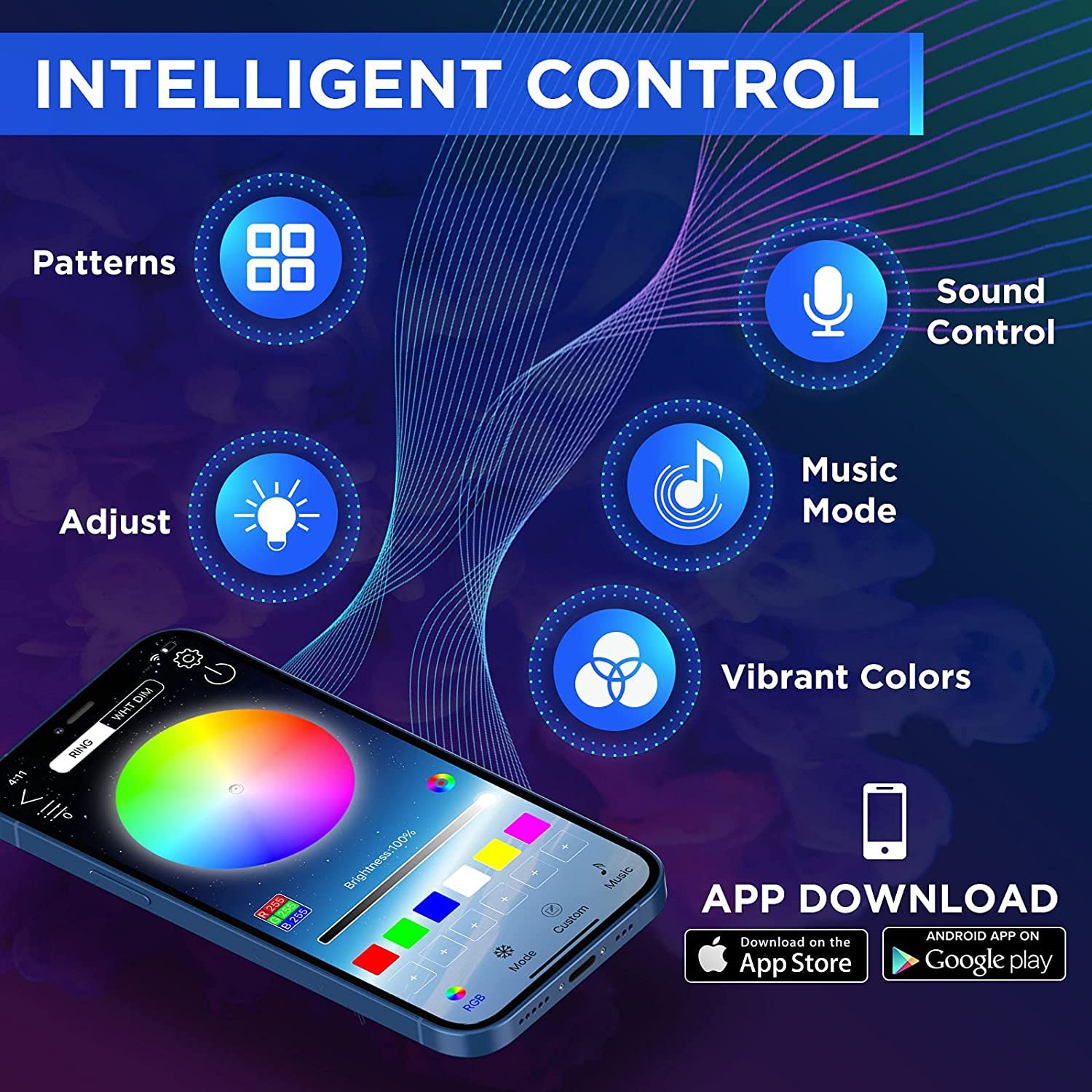 New 2016-2020 Tesla Model 3 Y Interior Car Neon Lights, Tesla Ambient Lighting, APP Control LED Strip Lights with Mul