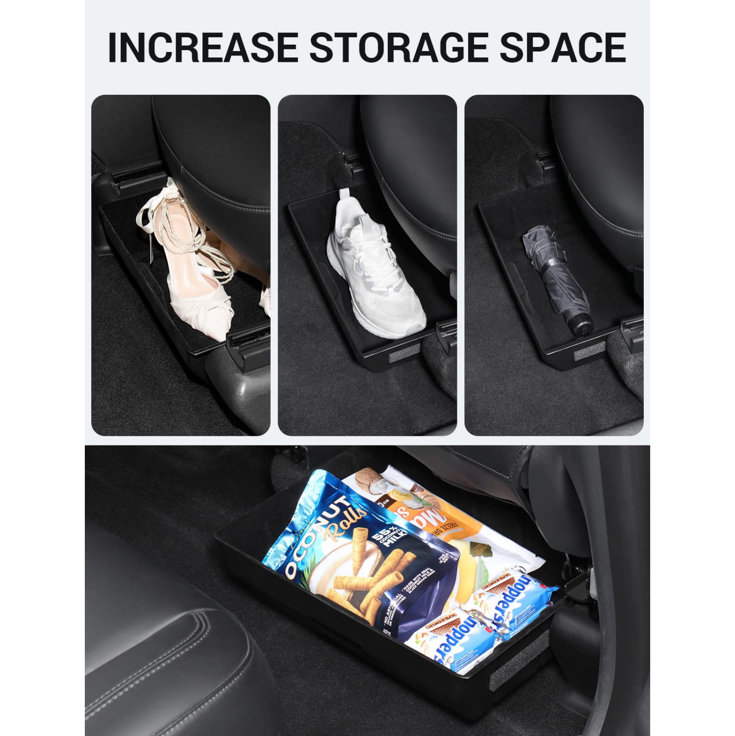 Tesla Model Y Under Seat Storage Box Organizer Hidden Tray 2023 2022 2021 2020