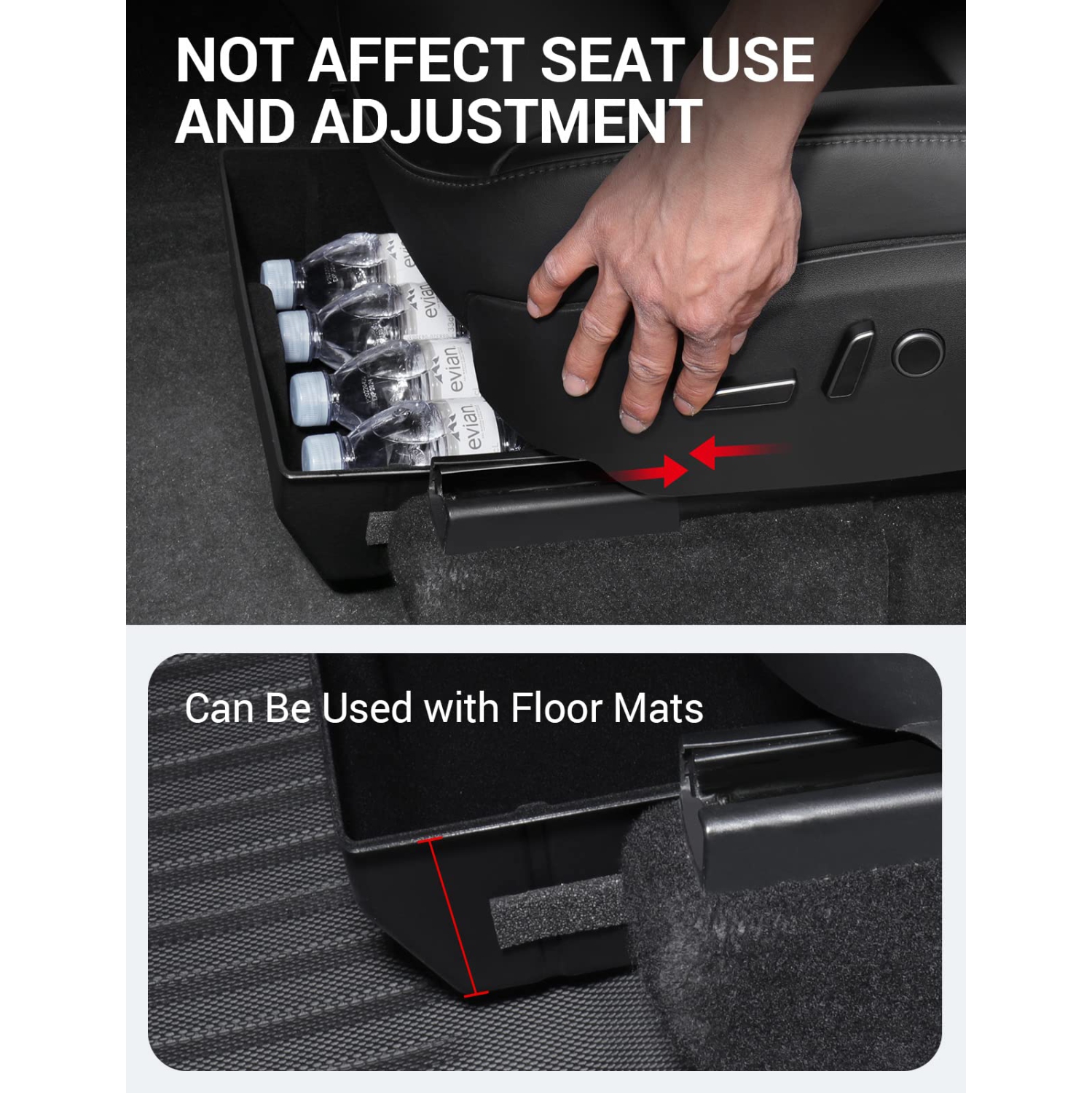 Tesla Model Y Under Seat Storage Box Organizer Hidden Tray 2023 2022 2021 2020