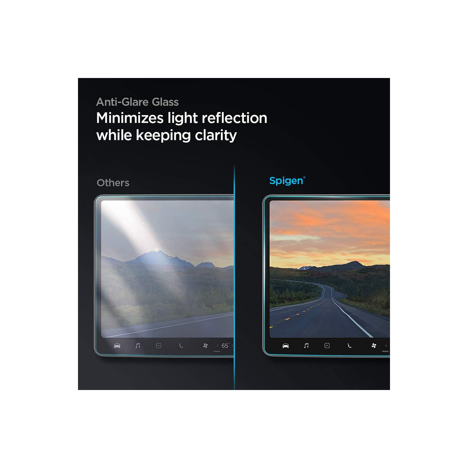 Tempered Glass Screen Protector GlasTR EZ FIT designed for Tesla Model 3 / Y Dashboard Touchscreen - Matte/Anti Fingerprint