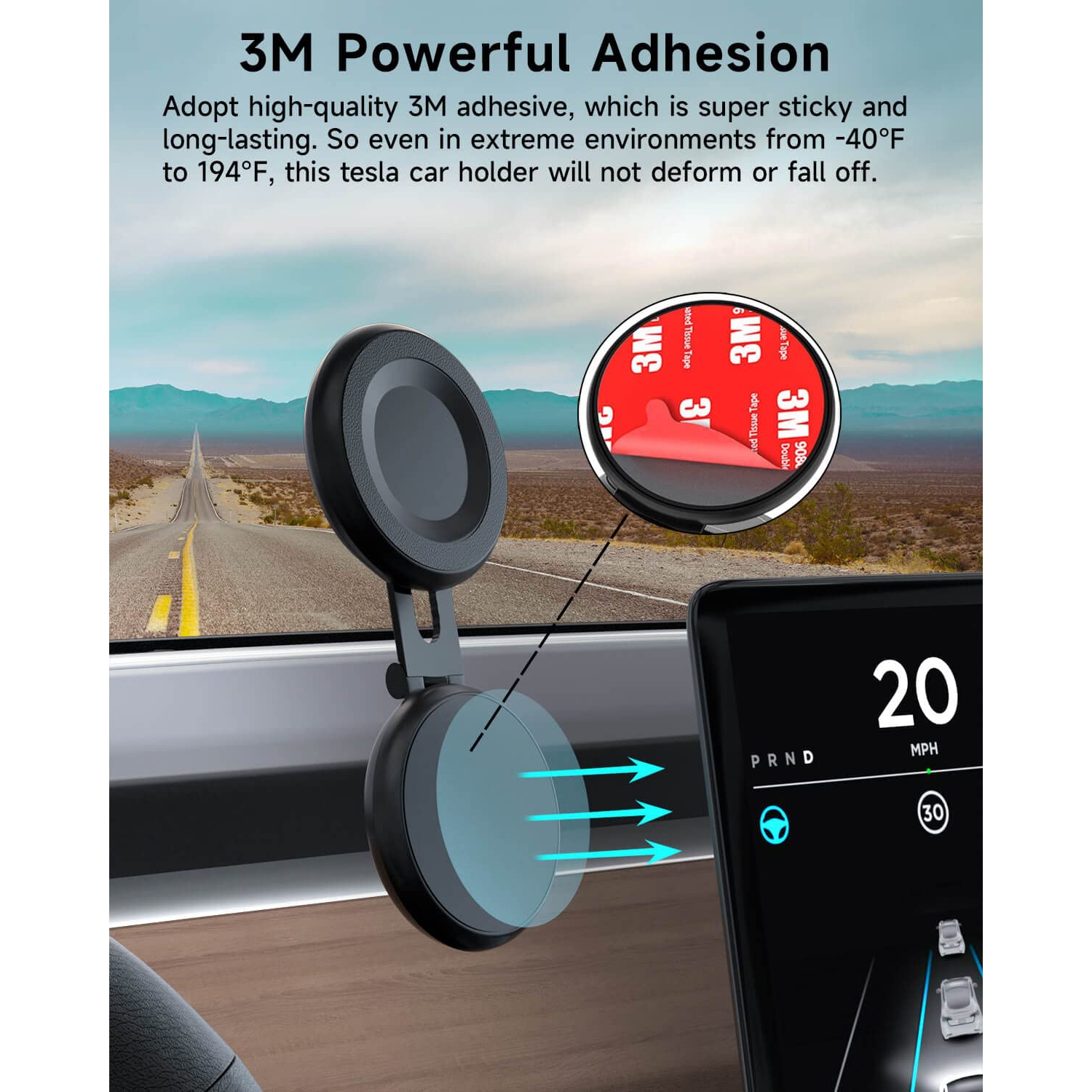 Tesla Phone Mount, MagSafe Car Mount for Model 3 Y, Foldable Hidden Magnetic Fit iPhone 14 13 12 Series and All Phone, Accessories, Y Black1