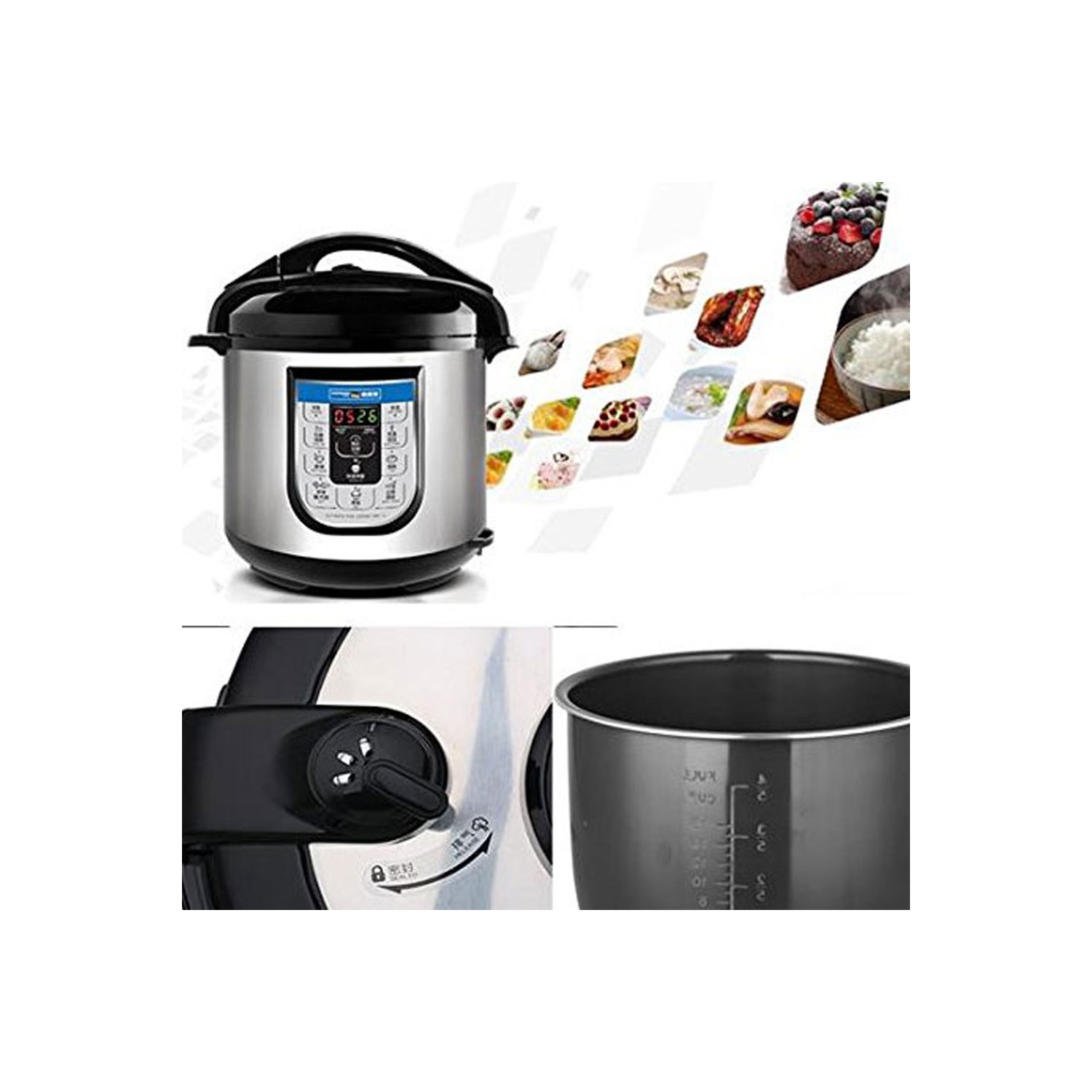 German Pool® 120V 6 Litre Digital Multi- Functional, Stainless Steel, Programmable Pressure Rice cooker. Free Shipping
