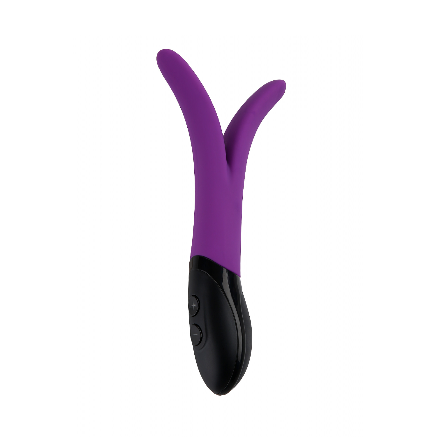 Vibromasseur magnétique rechargeable unisexe en forme de V avec 10 fonctions variables offert dans un emballage discret de Stimula V-Joy
