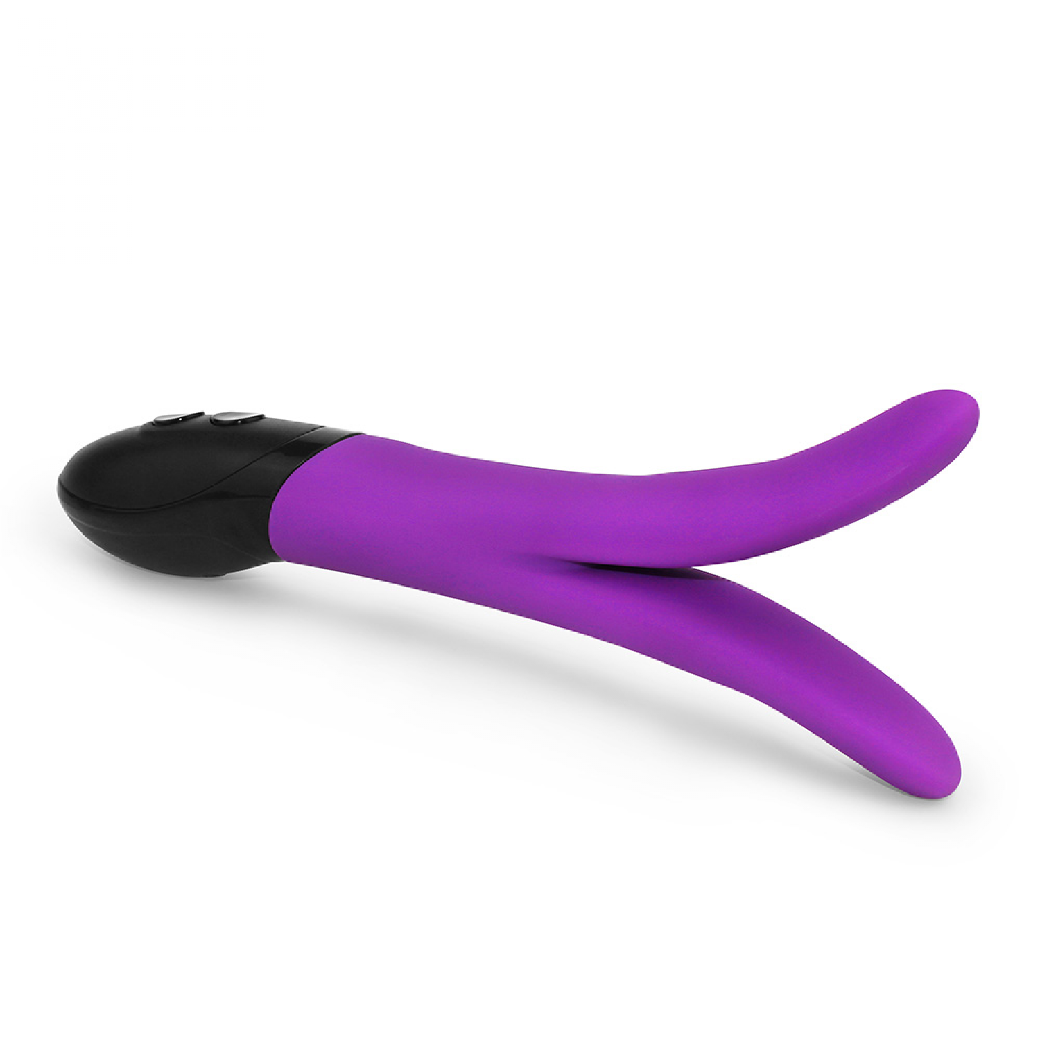 Vibromasseur magnétique rechargeable unisexe en forme de V avec 10 fonctions variables offert dans un emballage discret de Stimula V-Joy