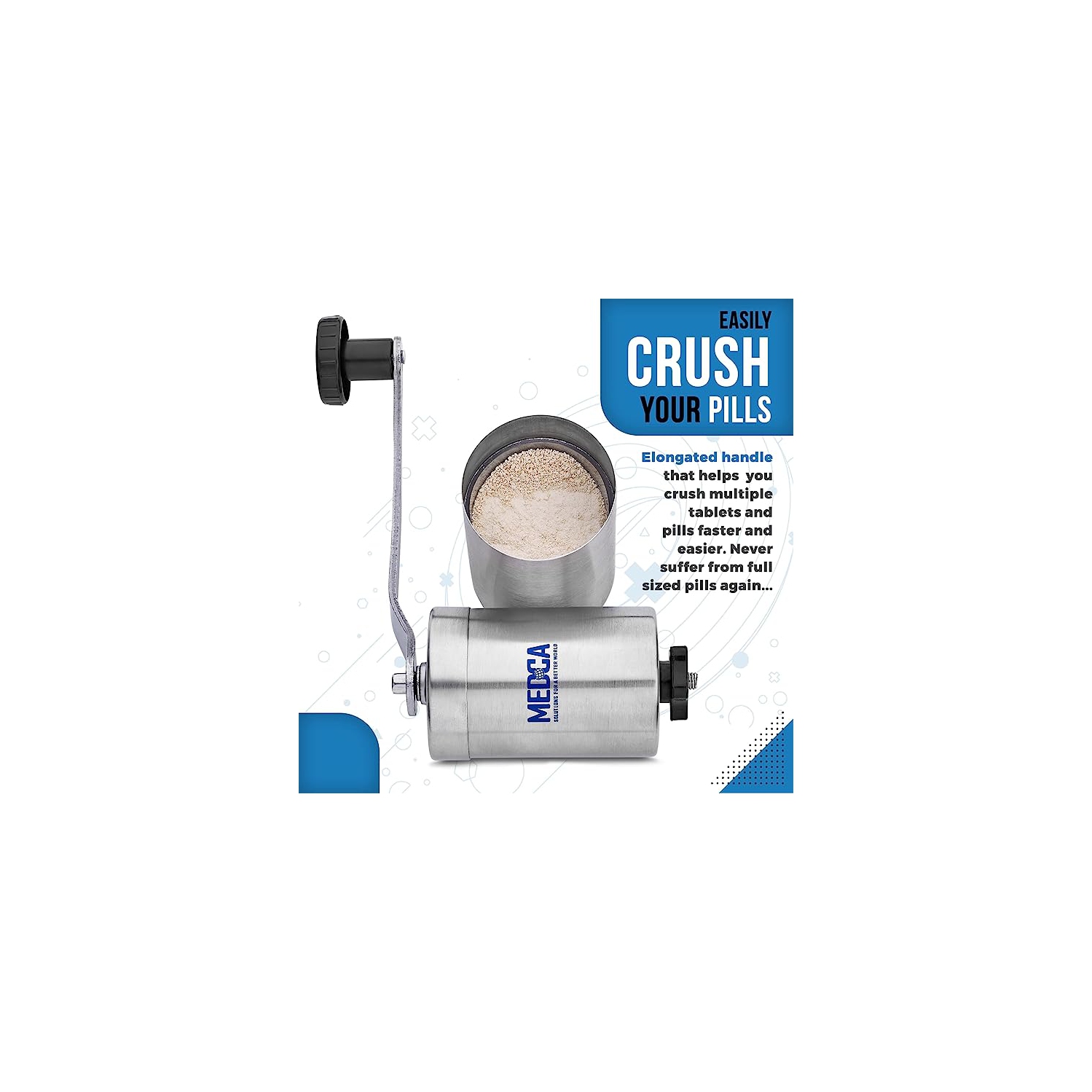 Pill Grinder - 2 Pack Pro Pill Crusher and Cutter That Grinds Your Pills and Tablets to Help Make Taking Medication and Supplements Easier, Manual