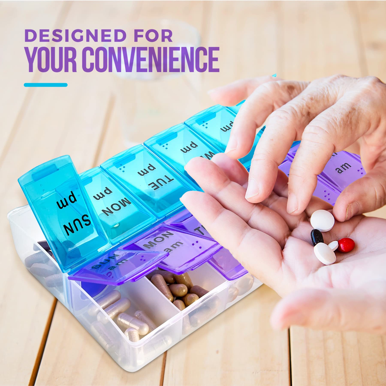 MEDca Weekly Pill Organizer, Twice-a-Day, 1 Pill Organizer Extra Large