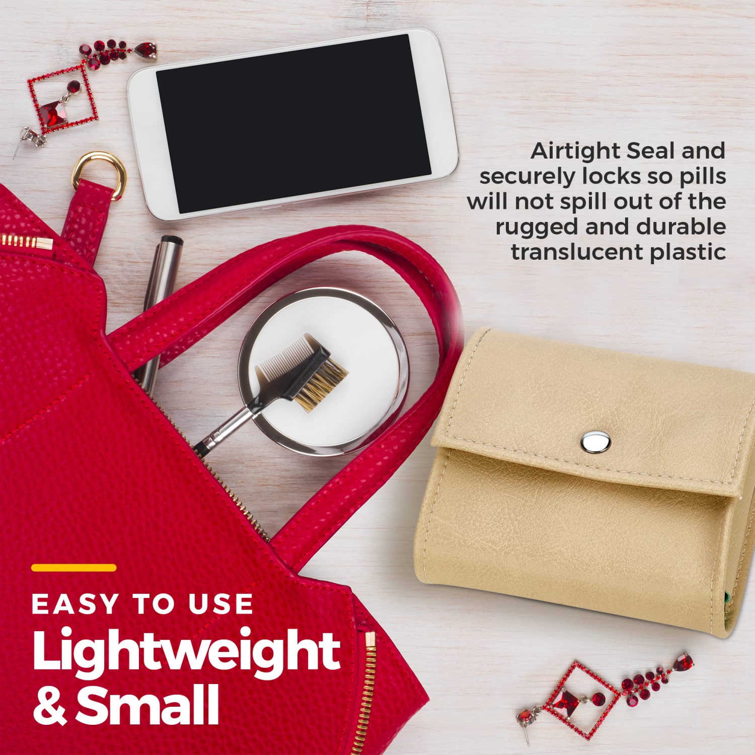 Weekly Travel Pill Organizer - Prescription and Medication Wallet Pill Box Reminder, Pill Container Dispenser Case, Vitamin Caddy Organizer, for 4