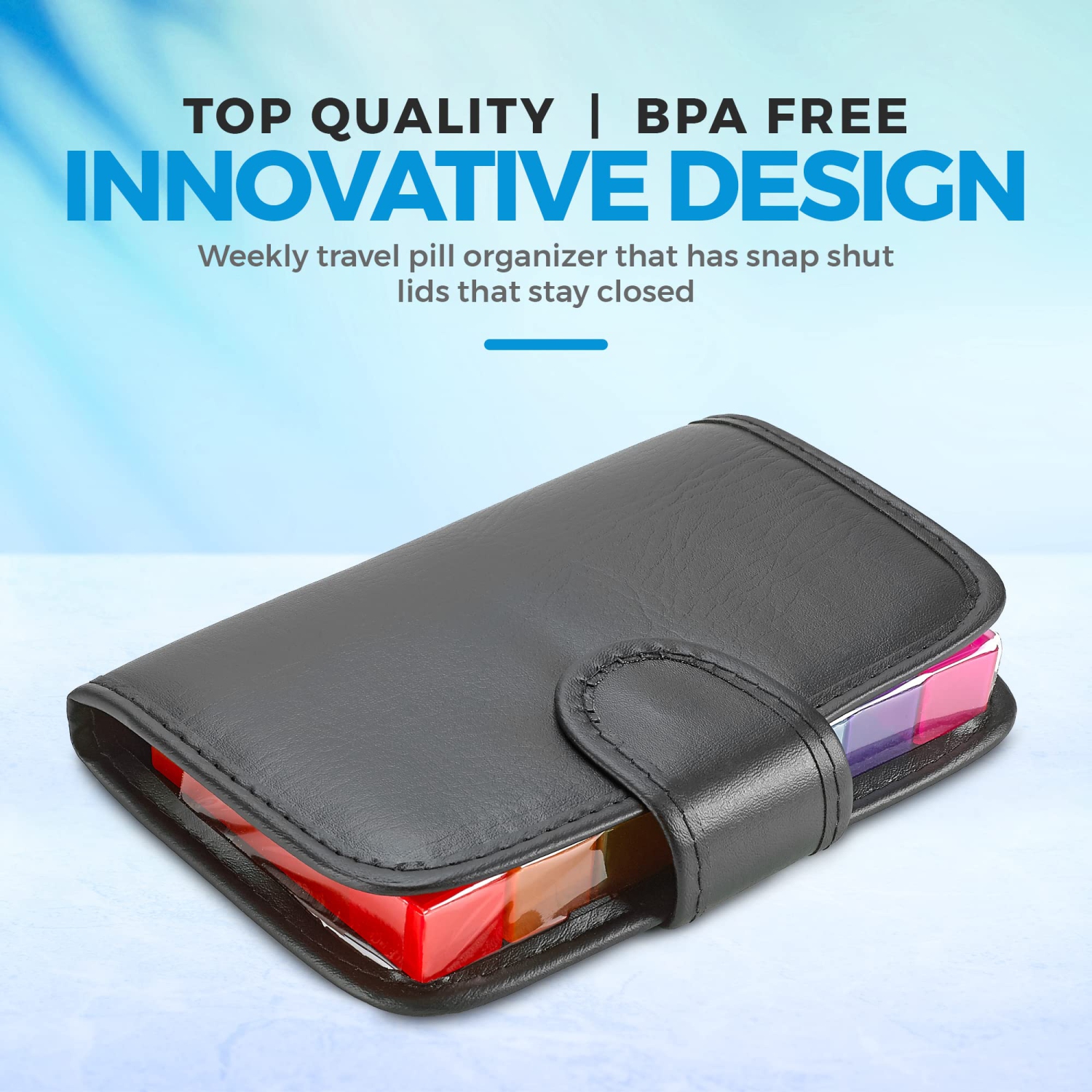 Weekly Travel Pill Organizer - Prescription and Medication Wallet Pill Box Reminder, a Extra Large Pill Container Dispenser Case, Caddy Organizer,