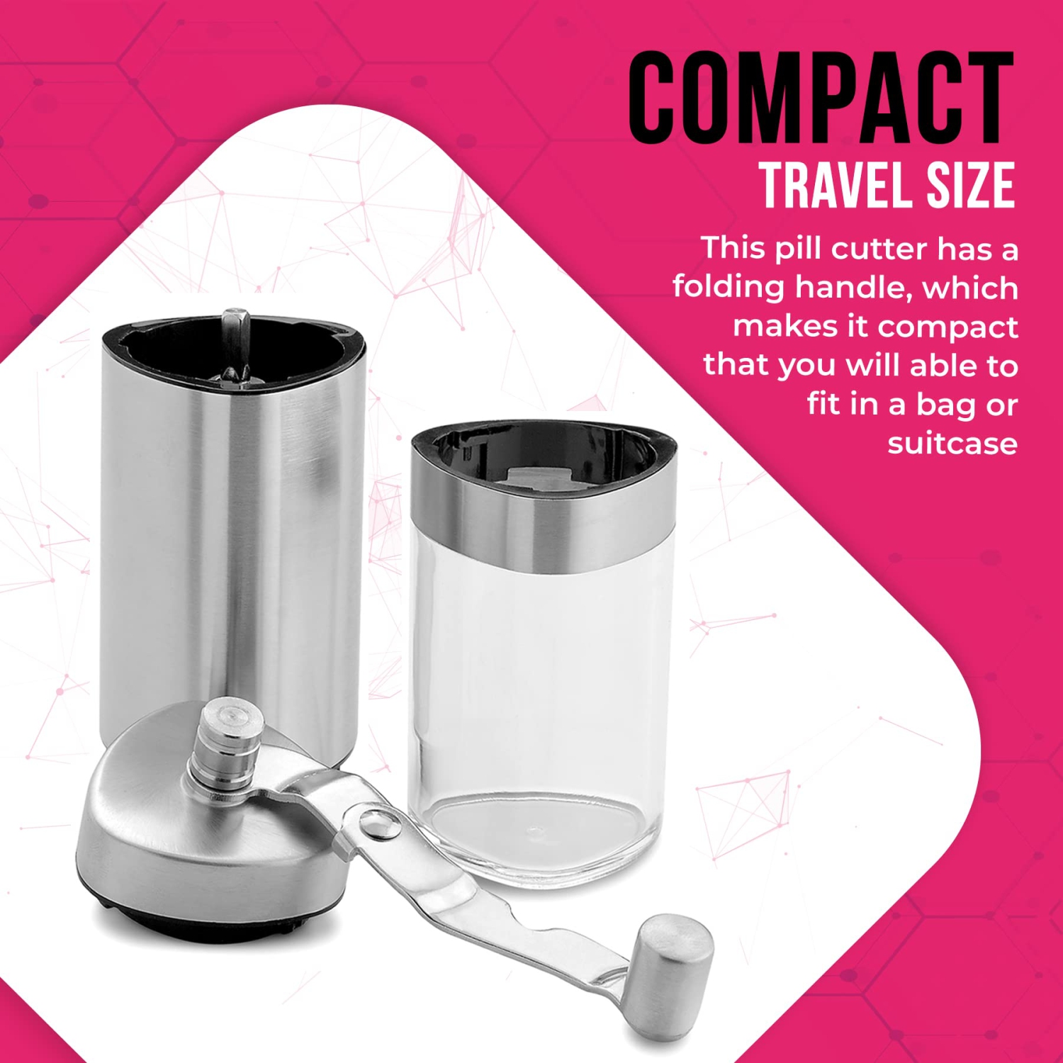 Pill Grinder - Pro Manual Pill Crusher and Cutter Crush, Grind and Pulverize Multiple Pills and Tablets to Fine Powder Use for Seniors, Feeding