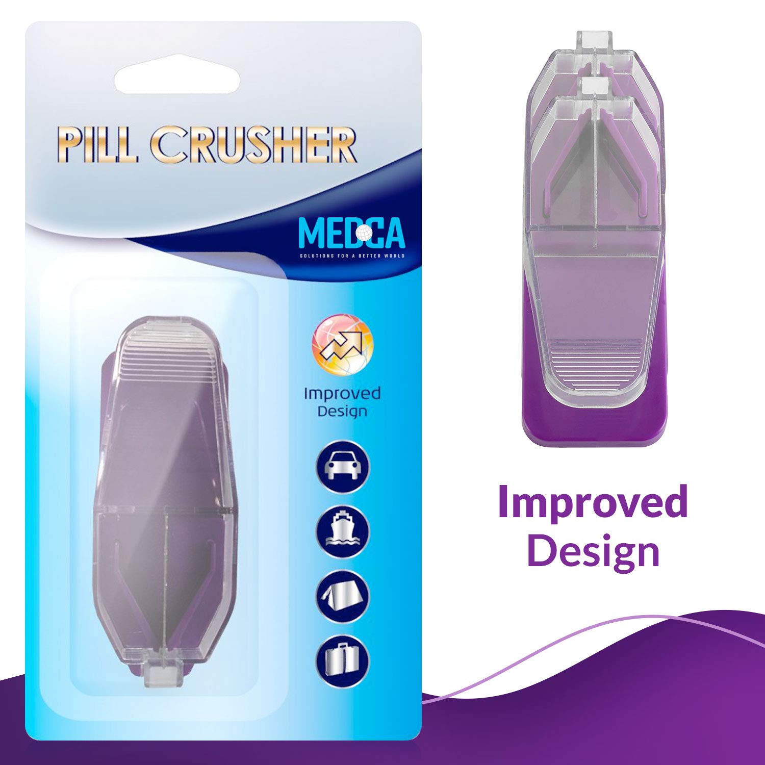 Pill Splitters and Pill Cutters - with V- Grip for Big and Small Medications - Easily Cut Pills, Splitter | Cutter and Crusher with Pill Holder Case