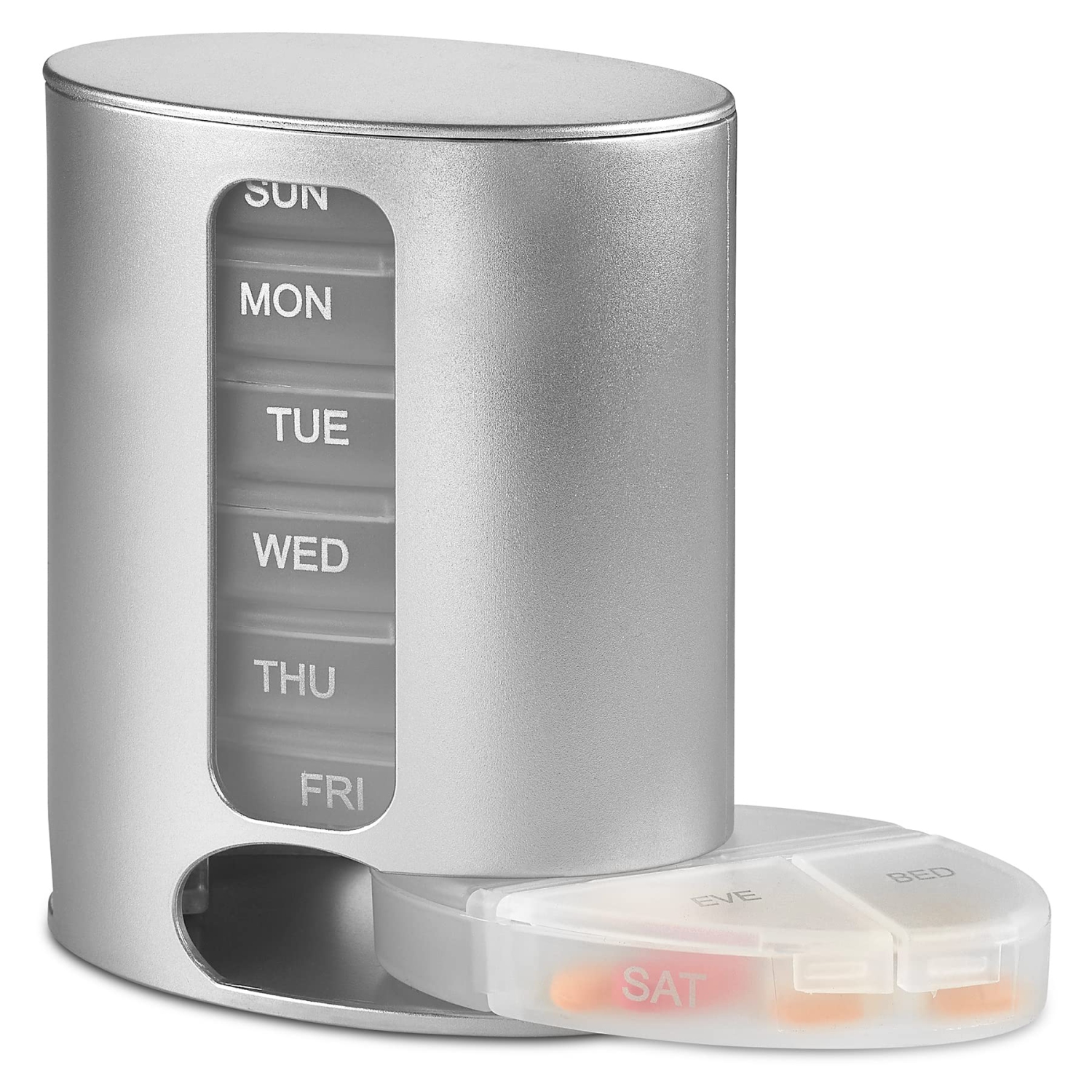 Stackable Daily Pill Organizer - Premium Weekly Medication Reminder with 7 Individual Stacking Cases - Weekly AM/PM Pill Box with 4 Times a Day