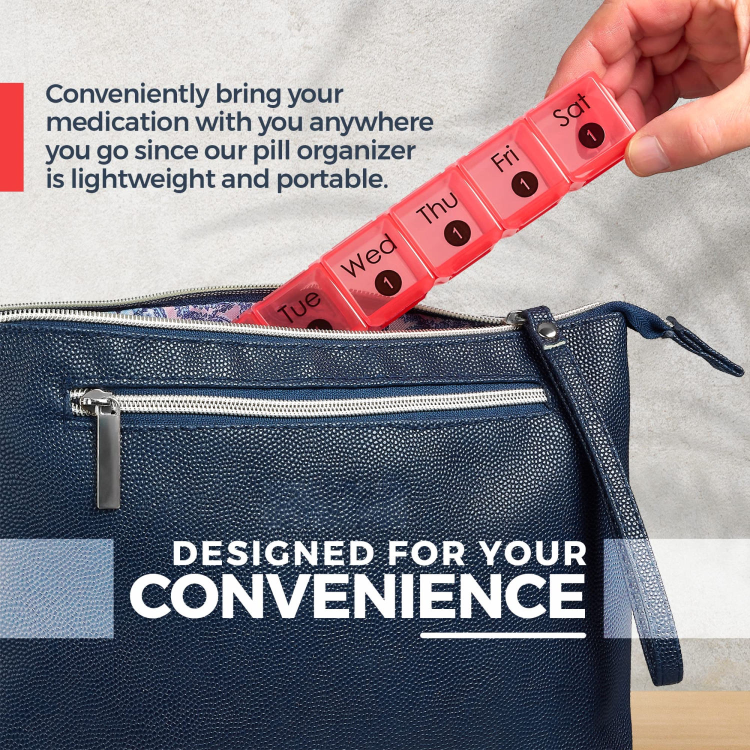 Très grand pilulier mensuel - distributeur de pilules une fois par jour couleur 7 jours avec 4 contenants hebdomadaires pour 28 jours - Boîte de