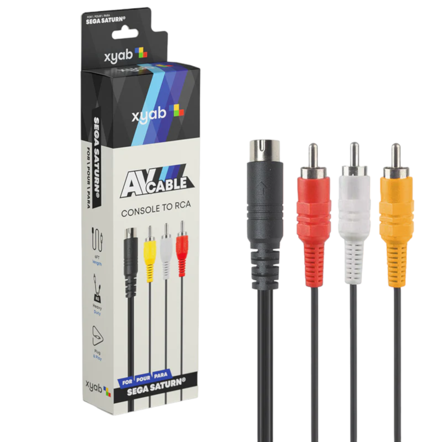 XYAB Composite AV Audio Video Cable for Sega Saturn