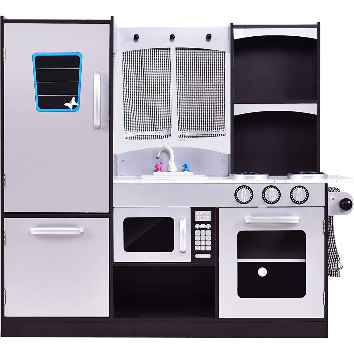 Ensemble de cuisine pour enfants de Costway Ensemble de cuisine jouet en bois de chef's factice cadeau pour enfants