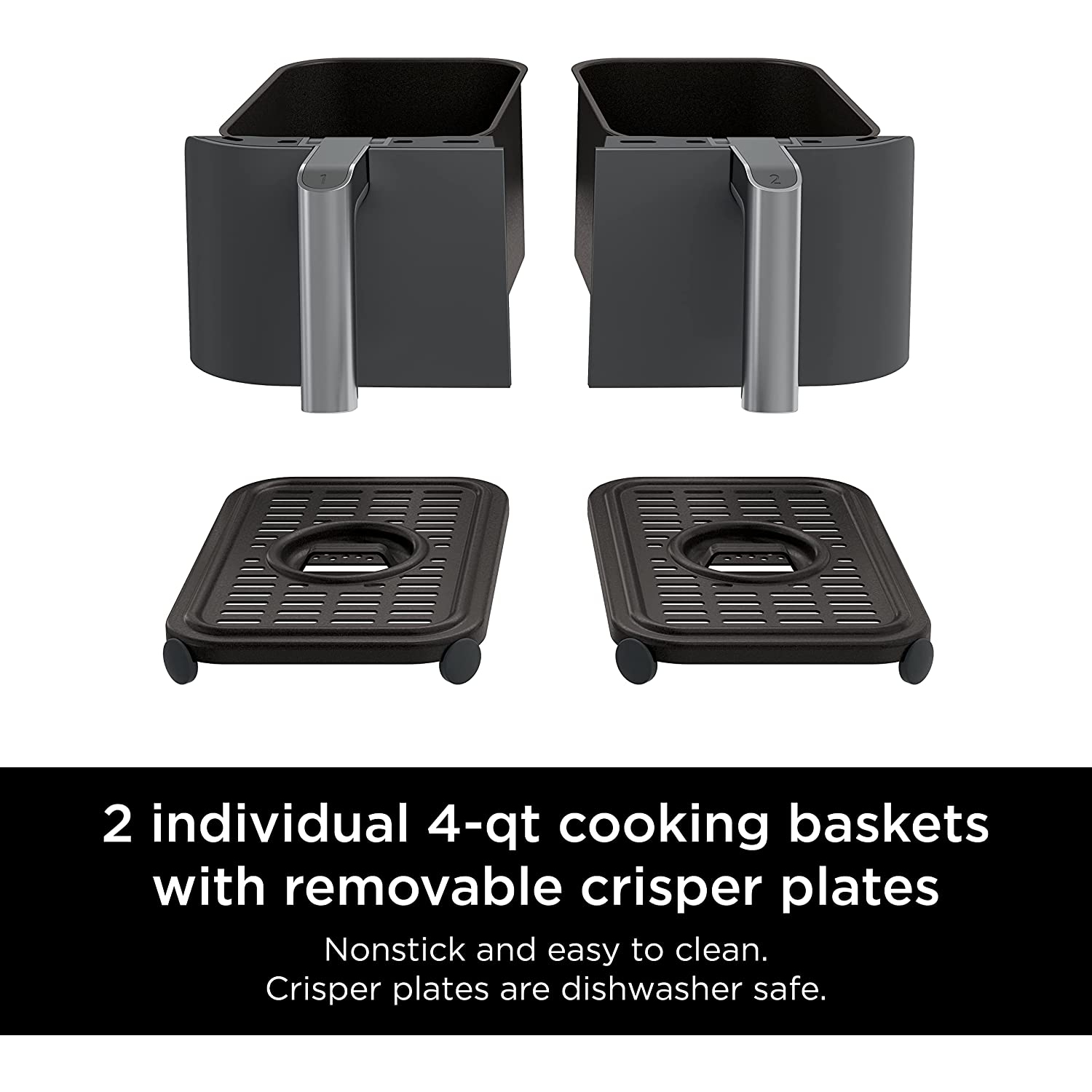 BOÎTE OUVERTE - fritteuse à air chaud 6-en-1 à deux zones Foodi de Ninja - 7,57&nbsp;kg/8qt - Noir