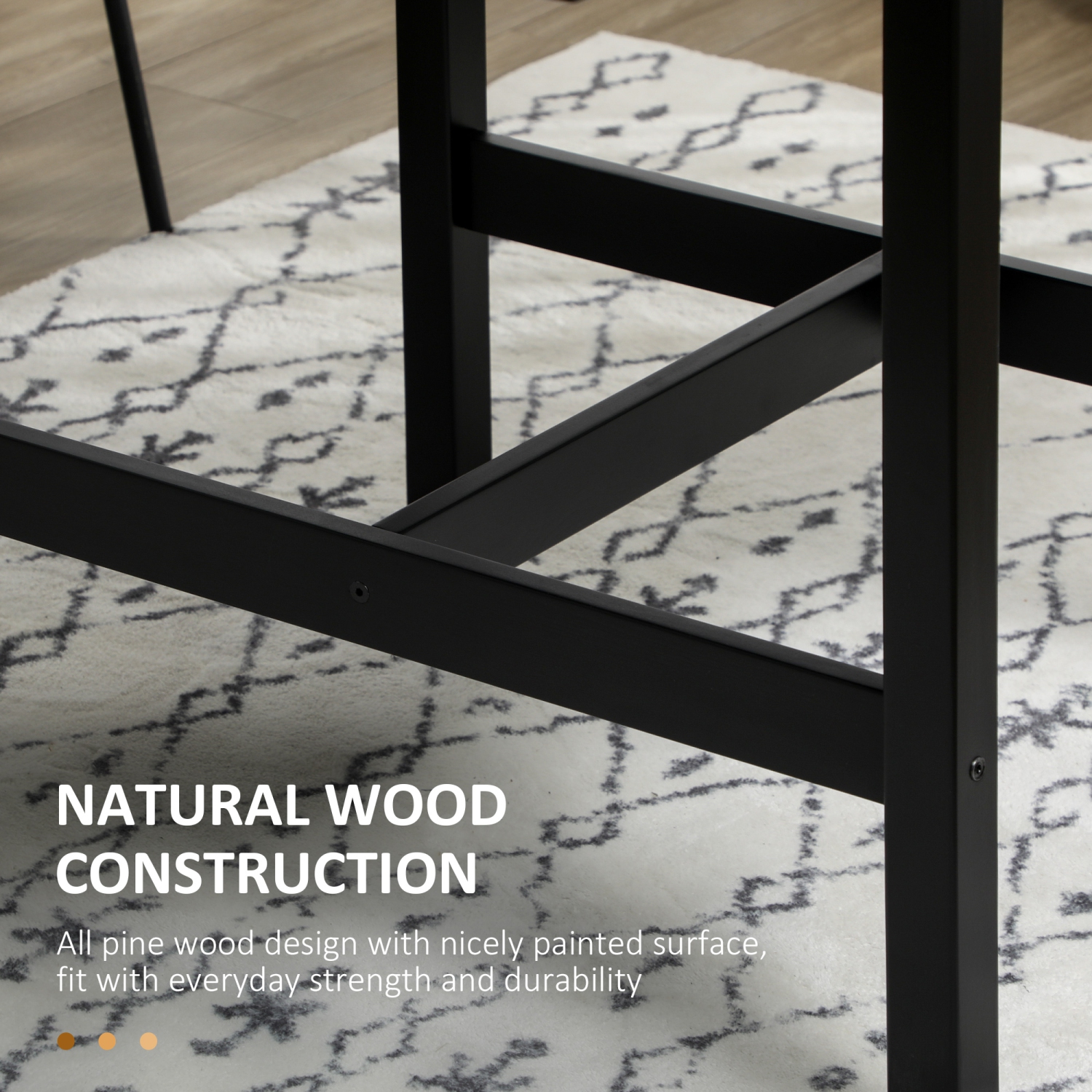 HOMCOM – Table de salle à manger pliable en bois massif, table à abattant pour petits espaces, table pliante pour cuisine, salle à manger, noir