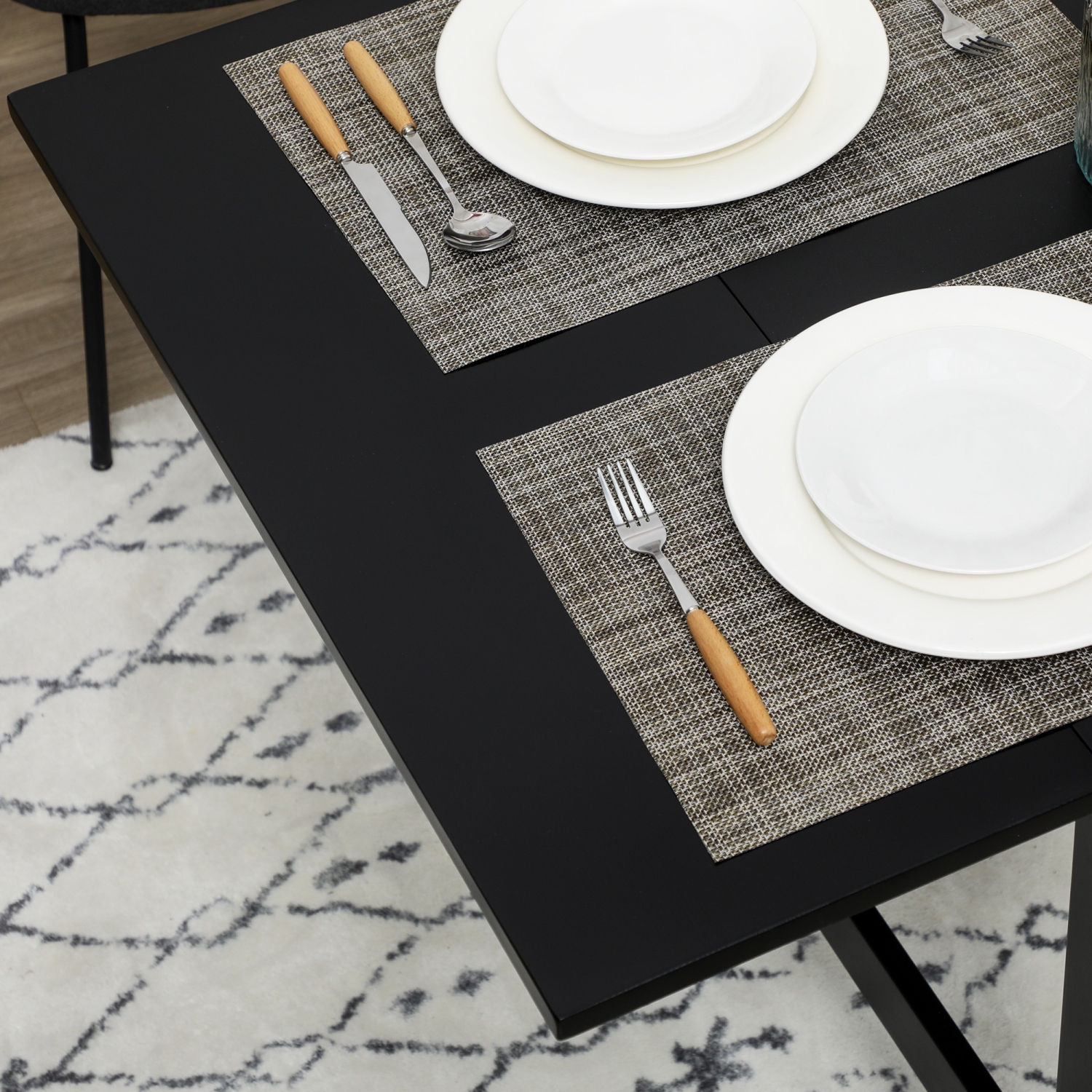 HOMCOM – Table de salle à manger pliable en bois massif, table à abattant pour petits espaces, table pliante pour cuisine, salle à manger, noir