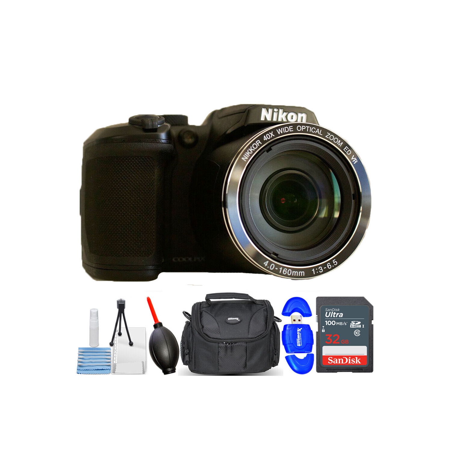 Nikon COOLPIX B500 Digital Camera (Black) 26506 - 7PC Accessory Bundle