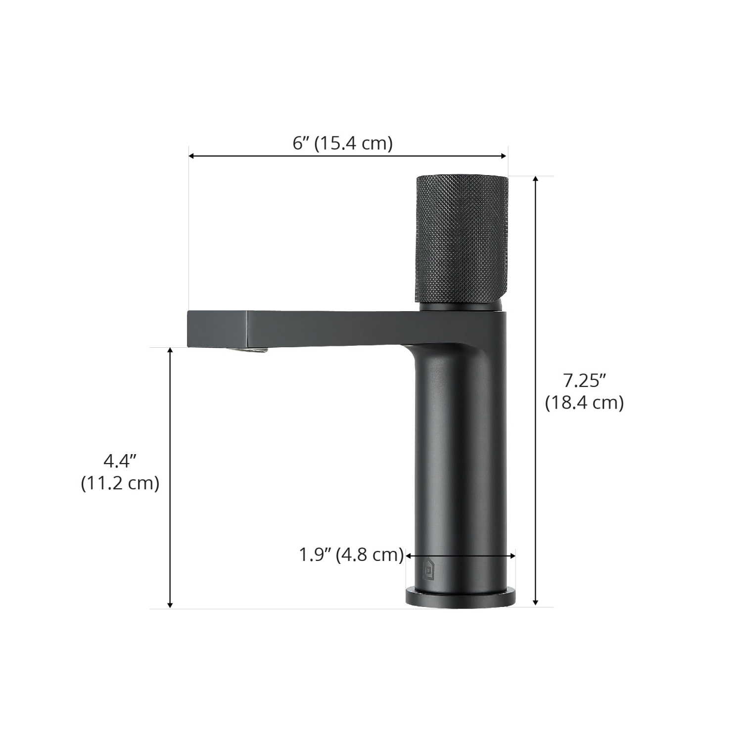 Ancona Isla Single Handle Bathroom Faucet in Matte Black