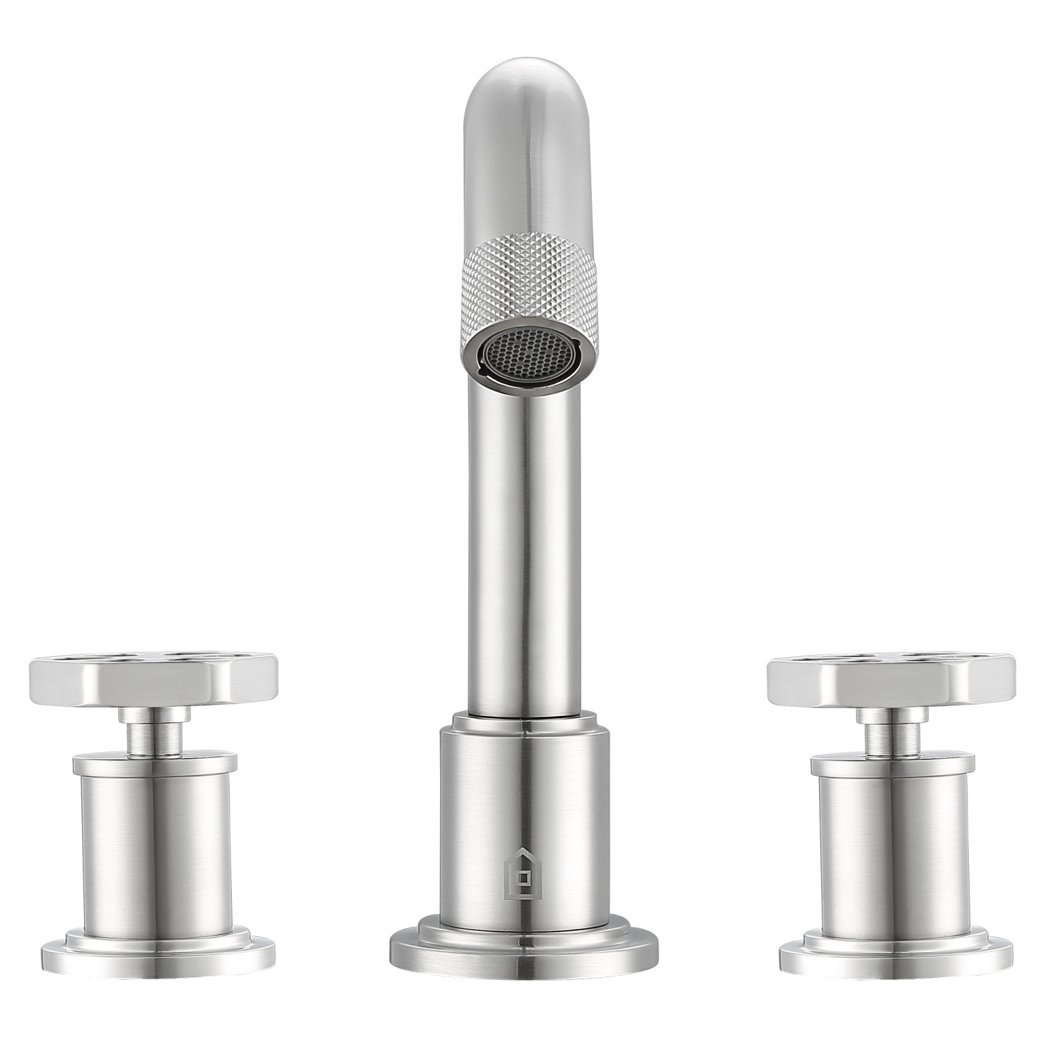 Ancona Industria Widespread Hexagonal Two-Handle 3-Hole Bathroom Faucet in Brushed Nickel
